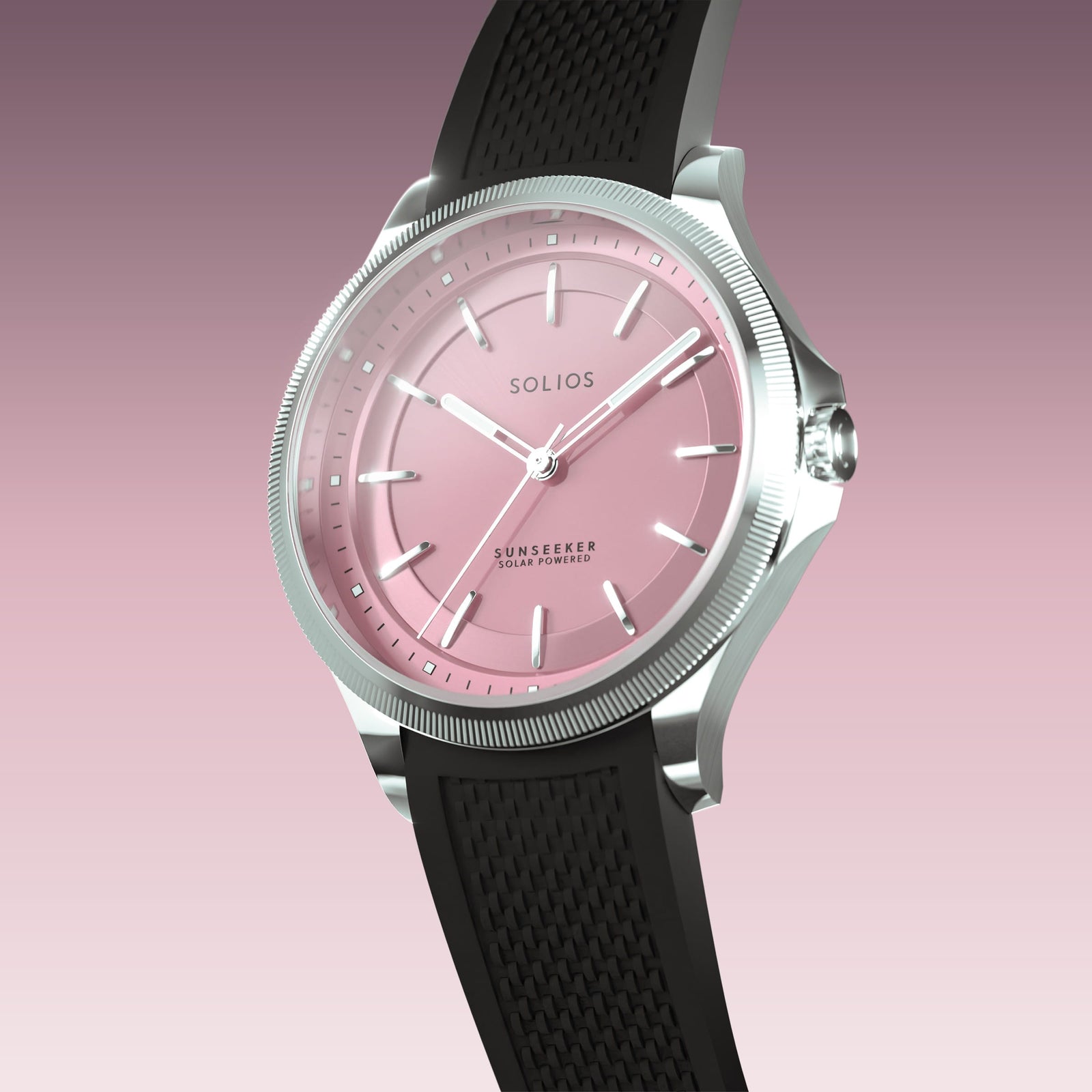 The Sunseeker | Pink Dial - Silver Case - 34mm