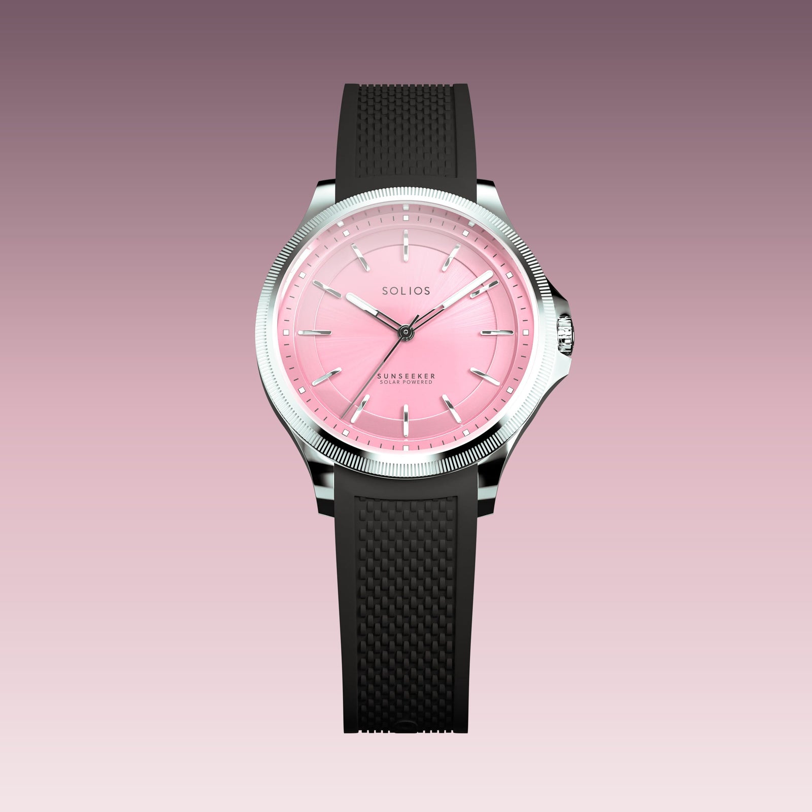 The Sunseeker | Pink Dial - Silver Case - 34mm