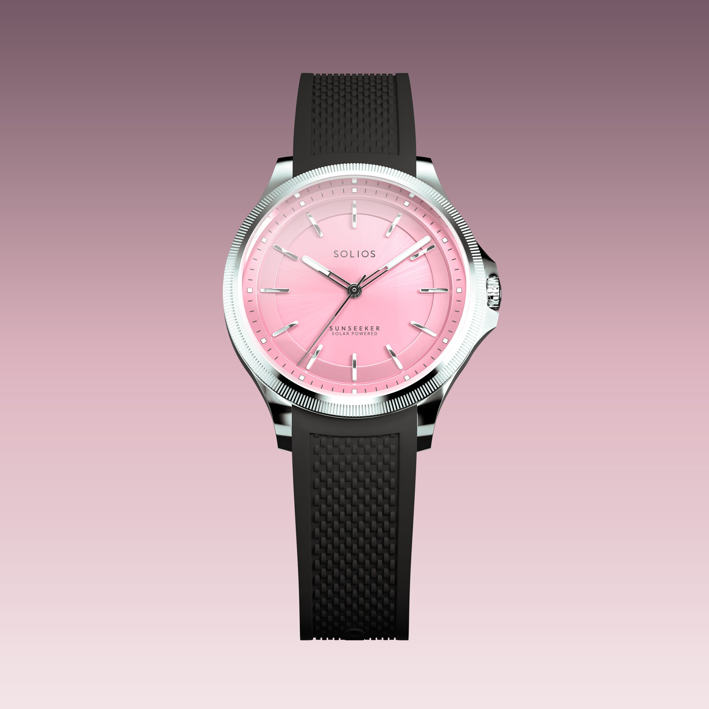 The Sunseeker | Pink Dial - Silver Case - 34mm