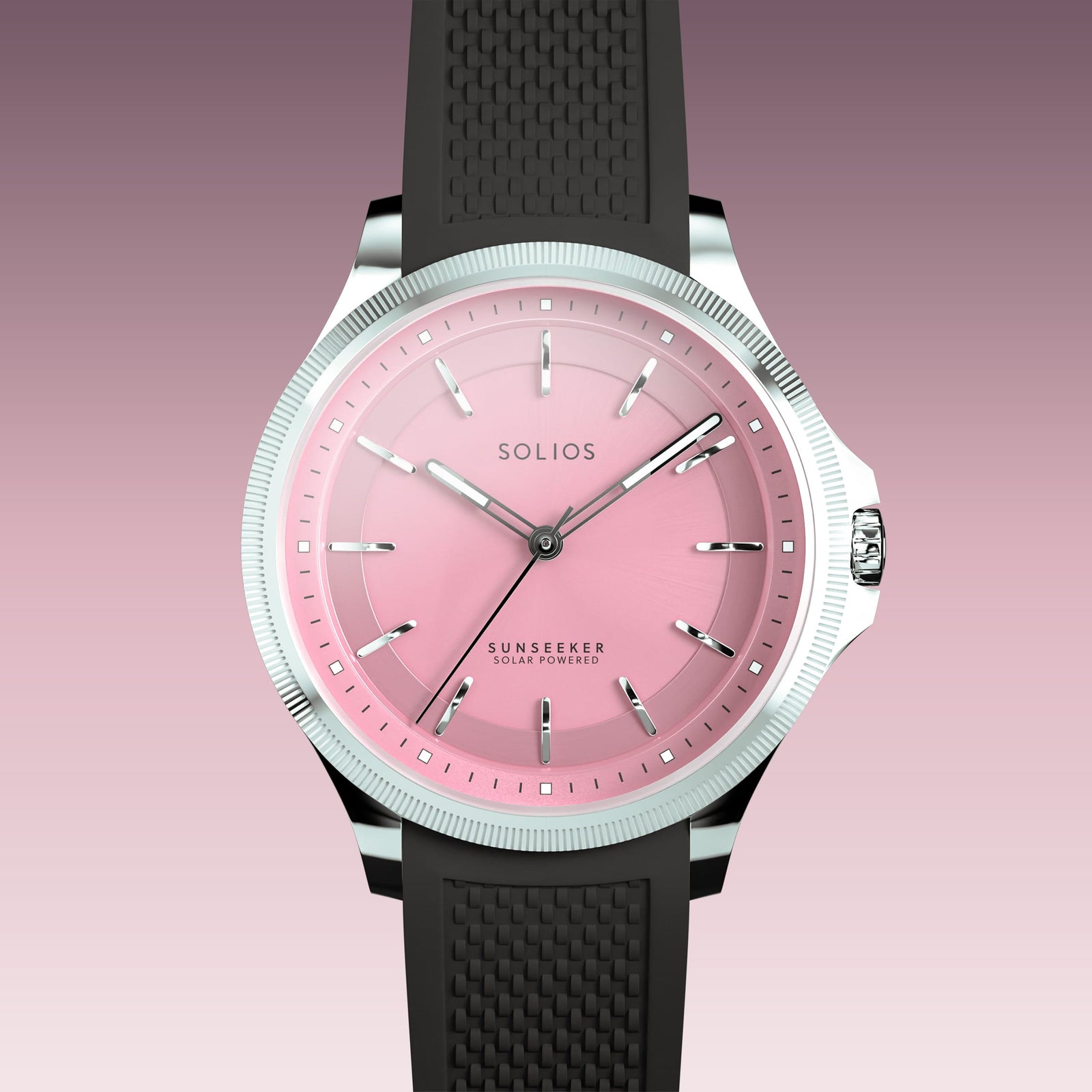 The Sunseeker | Pink Dial - Silver Case - 34mm