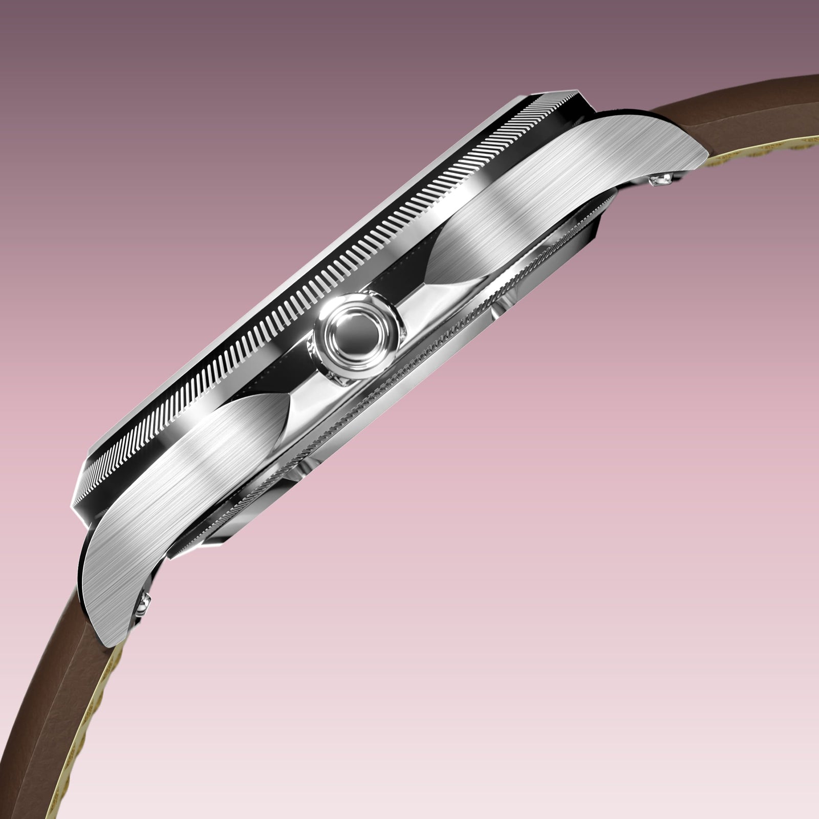 The Sunseeker | Pink Dial - Silver Case - 34mm