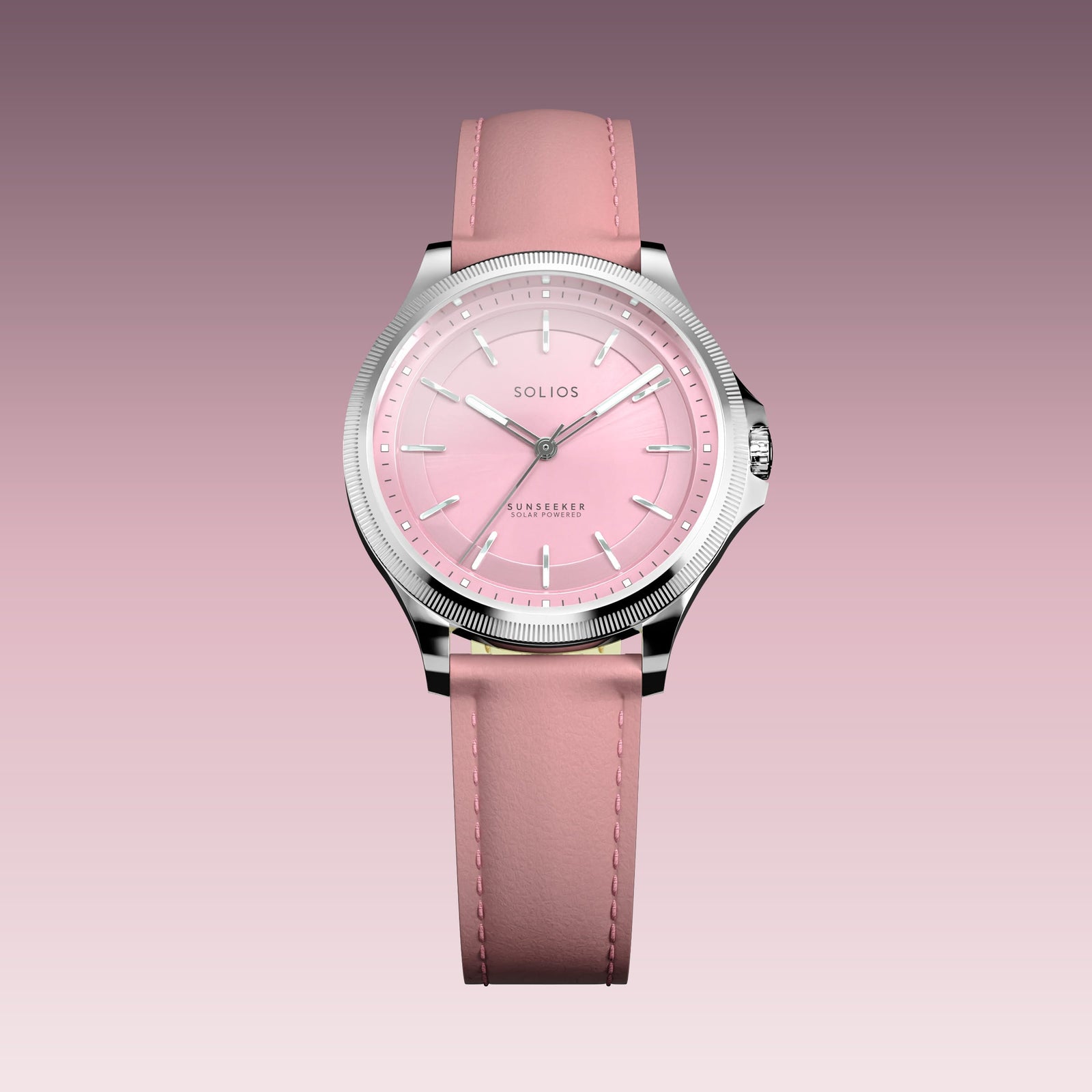 The Sunseeker | Pink Dial - Silver Case - 34mm