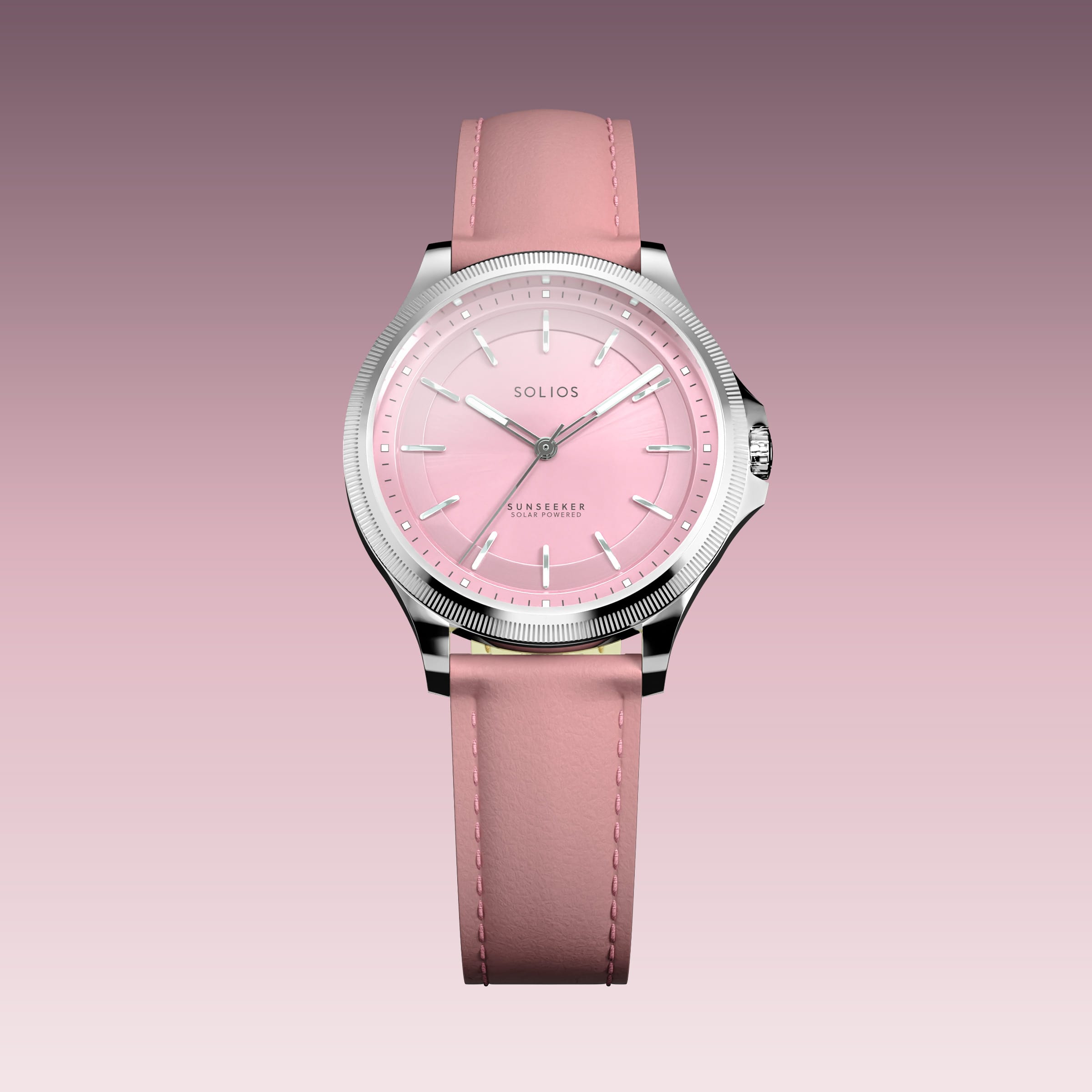 The Sunseeker | Pink Dial - Silver Case - 34mm