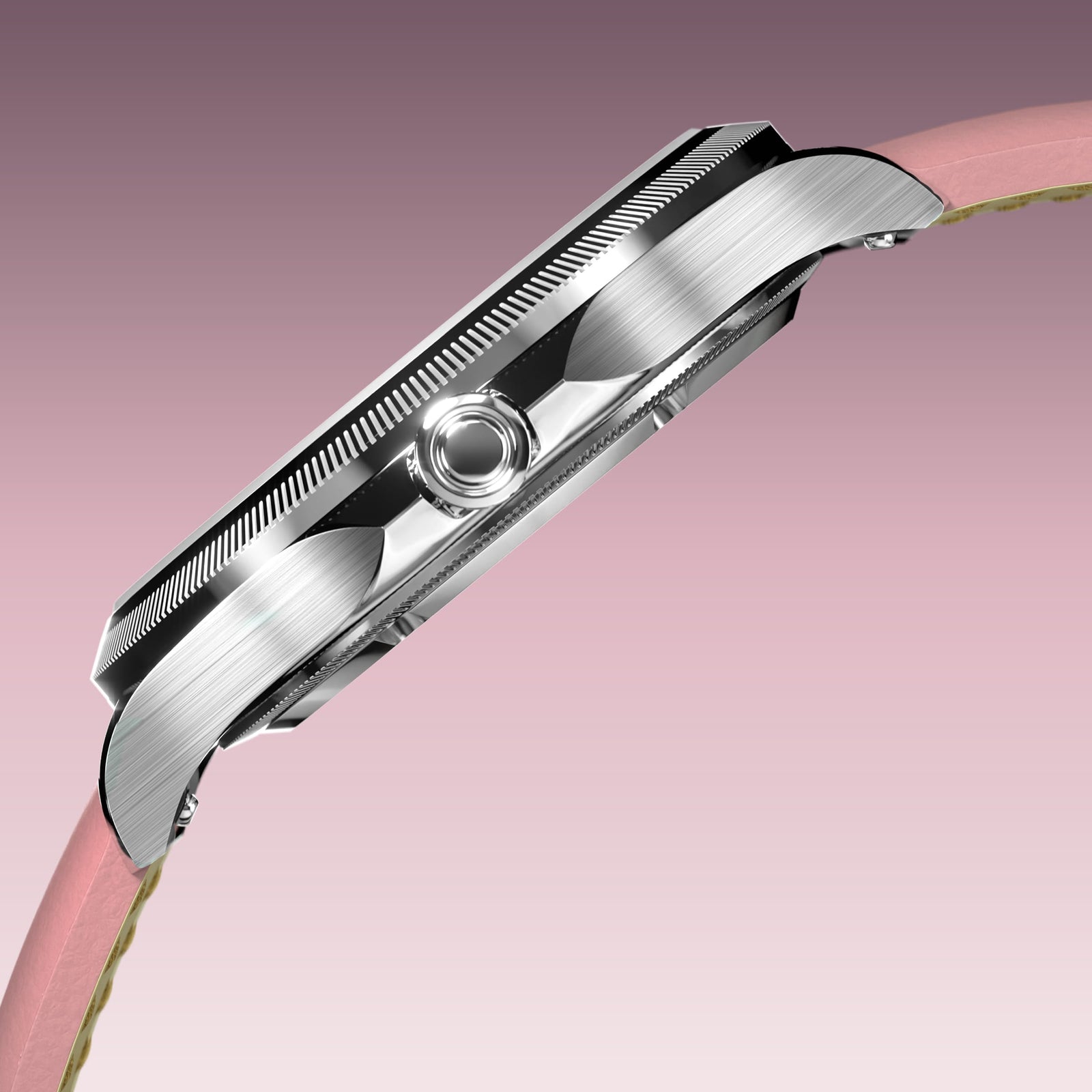 The Sunseeker | Pink Dial - Silver Case - 34mm