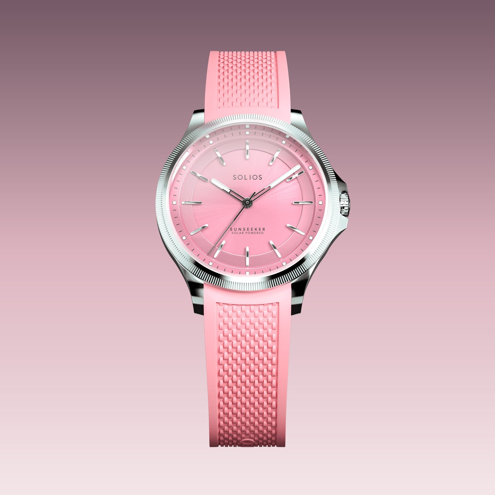 The Sunseeker | Pink Dial - Silver Case - 34mm