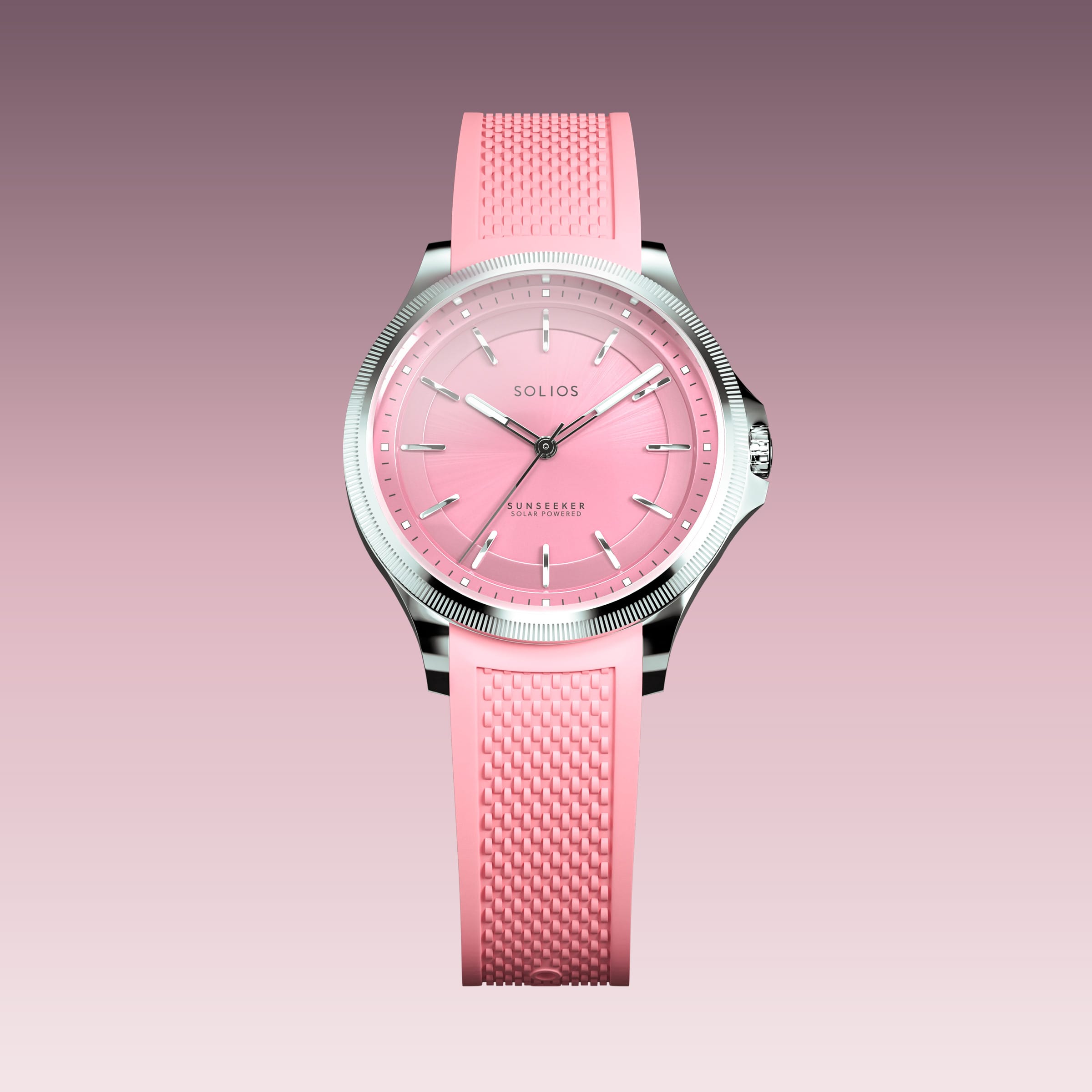 The Sunseeker | Pink Dial - Silver Case - 34mm