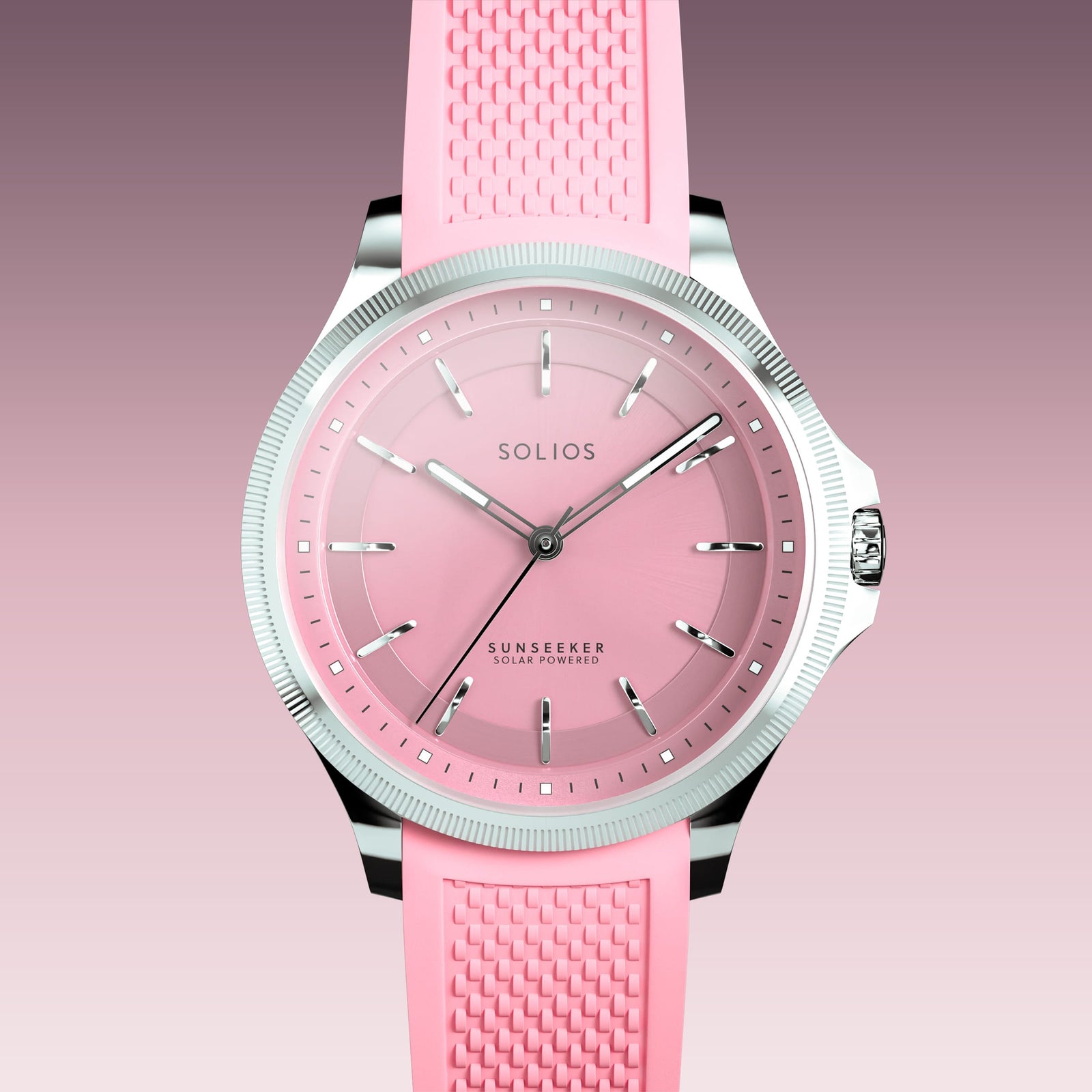 The Sunseeker | Pink Dial - Silver Case - 34mm