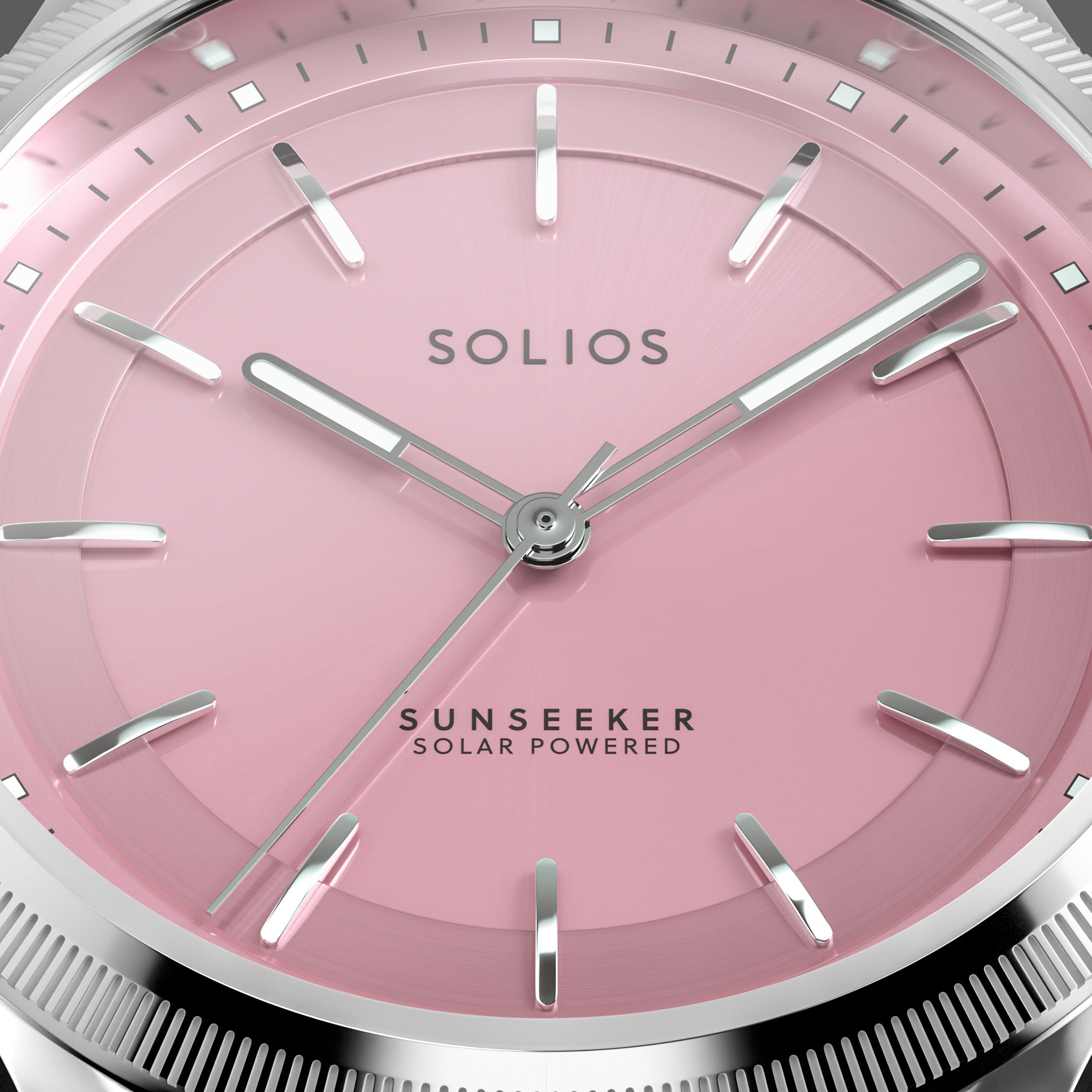 The Sunseeker | Pink Dial - Silver Case - 34mm