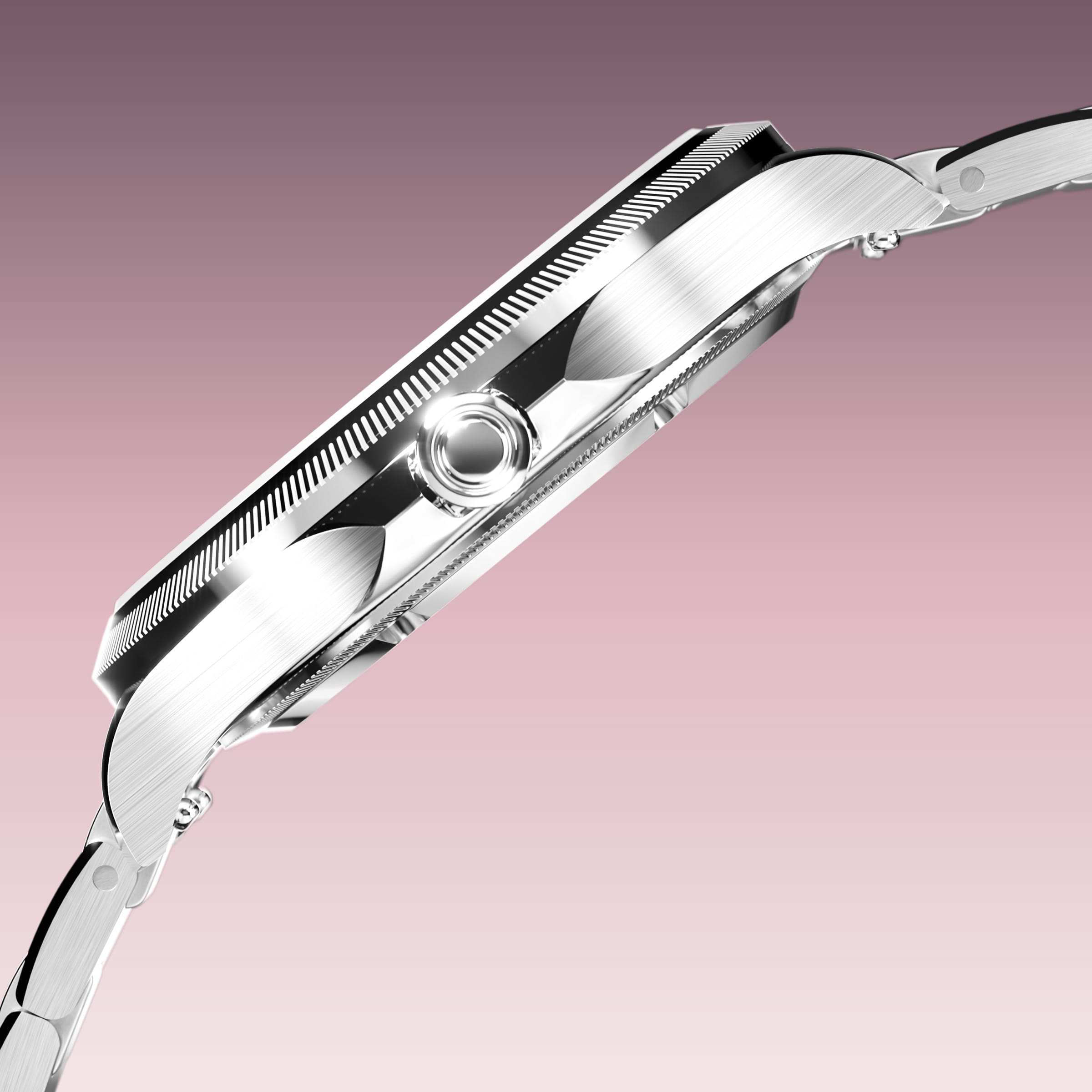 The Sunseeker | Pink Dial - Silver Case - 34mm