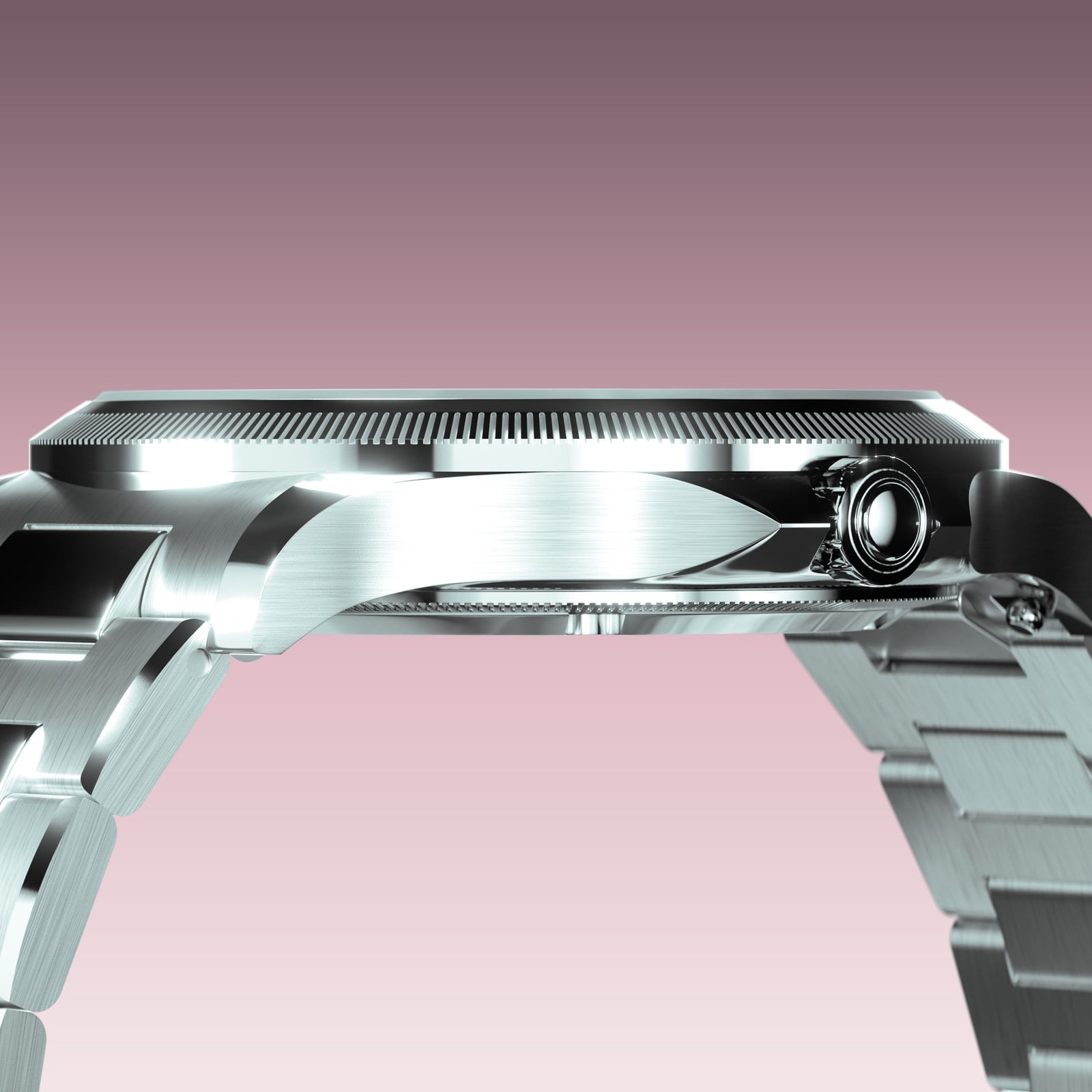 The Sunseeker | Pink Dial - Silver Case - 34mm