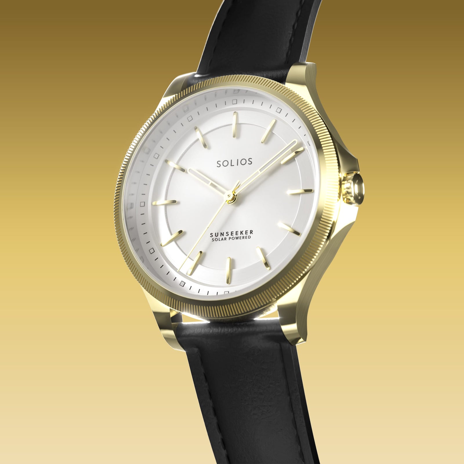 The Sunseeker | White Dial - Gold Case - 34mm