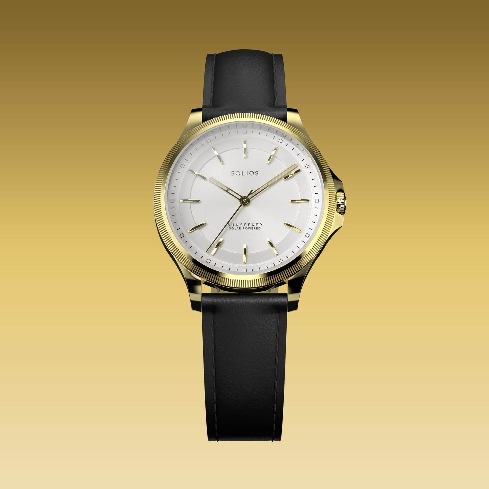The Sunseeker | White Dial - Gold Case - 34mm