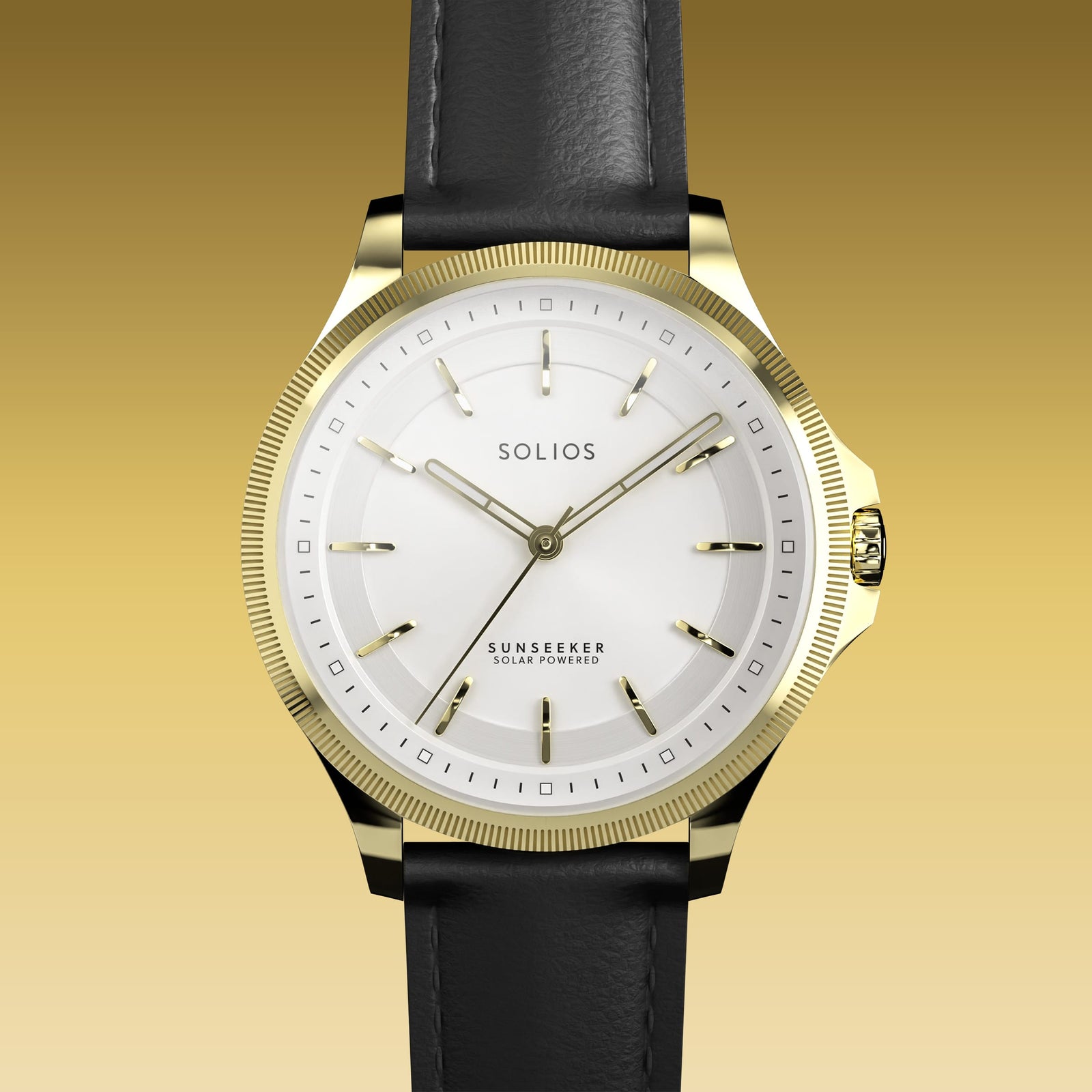 The Sunseeker | White Dial - Gold Case - 34mm