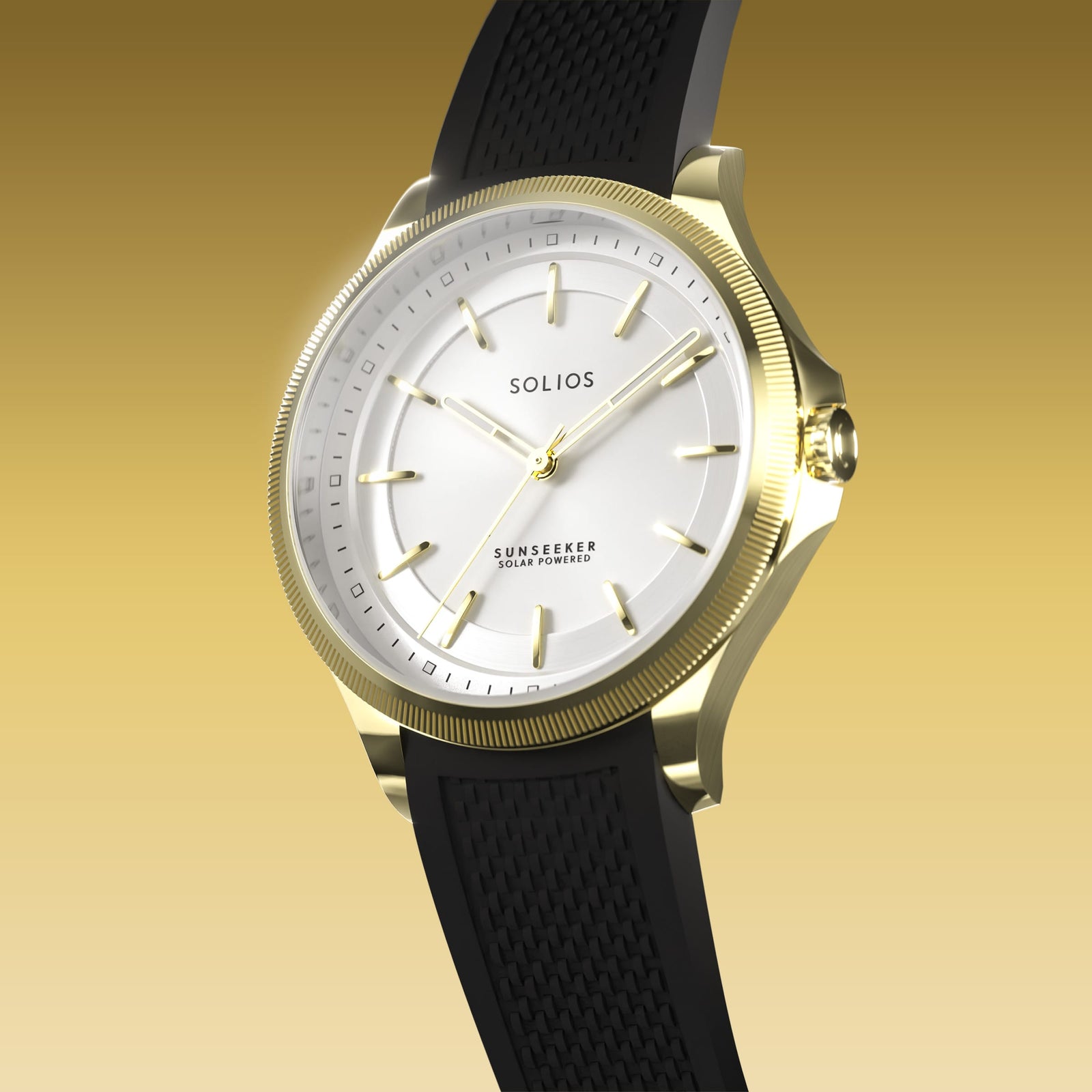 The Sunseeker | White Dial - Gold Case - 34mm