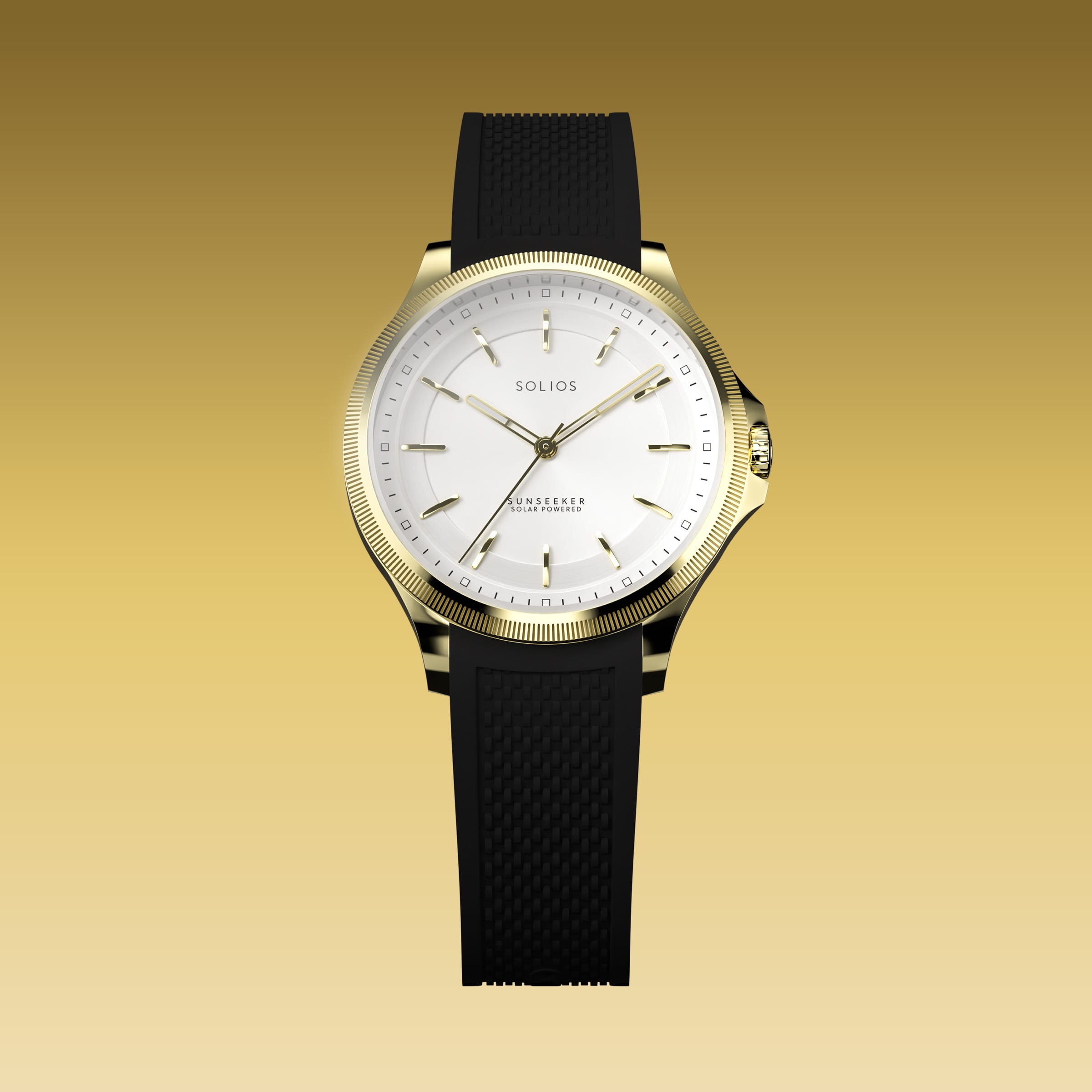 The Sunseeker | White Dial - Gold Case - 34mm