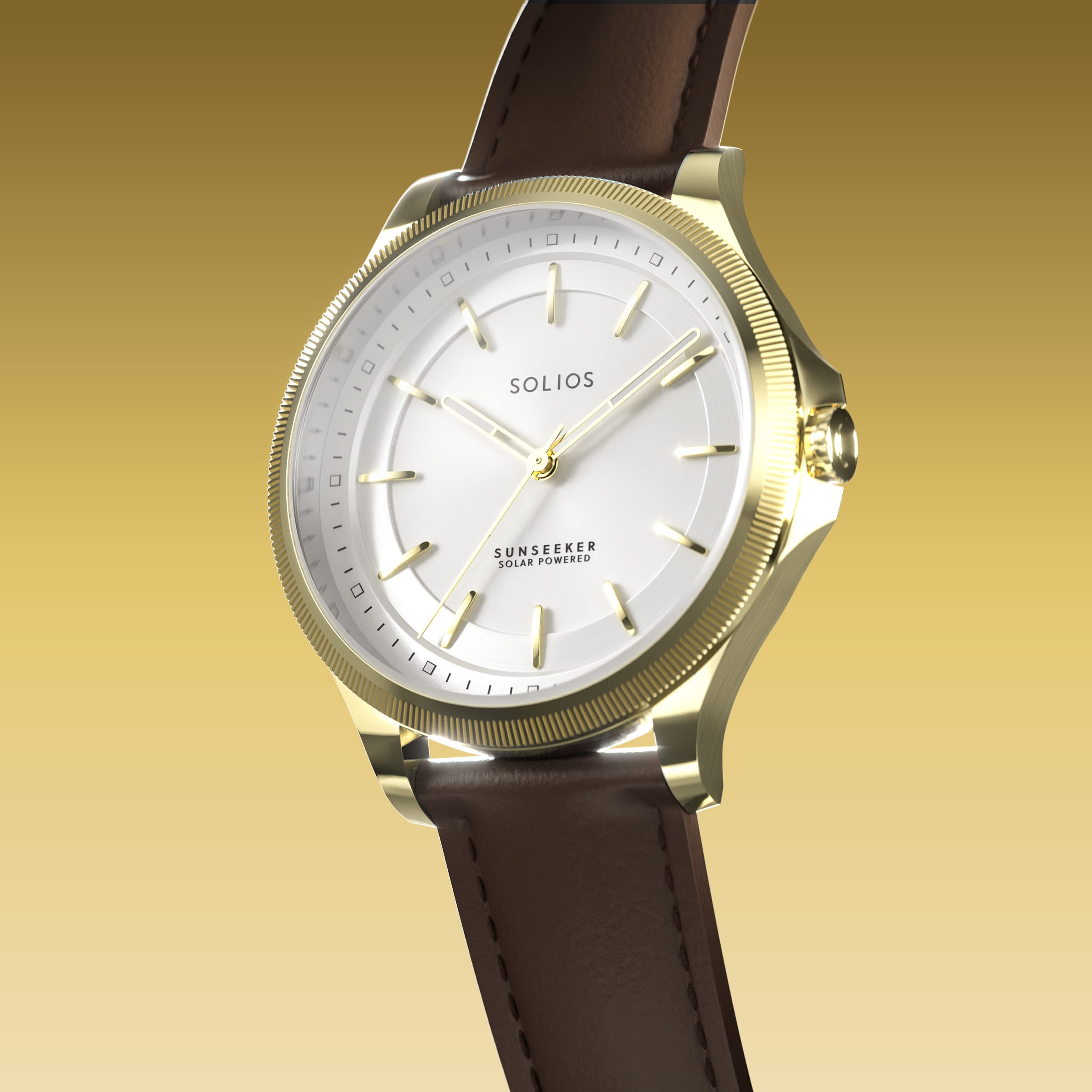 La Sunseeker | Cadran Blanc - Boîtier Or - 34mm