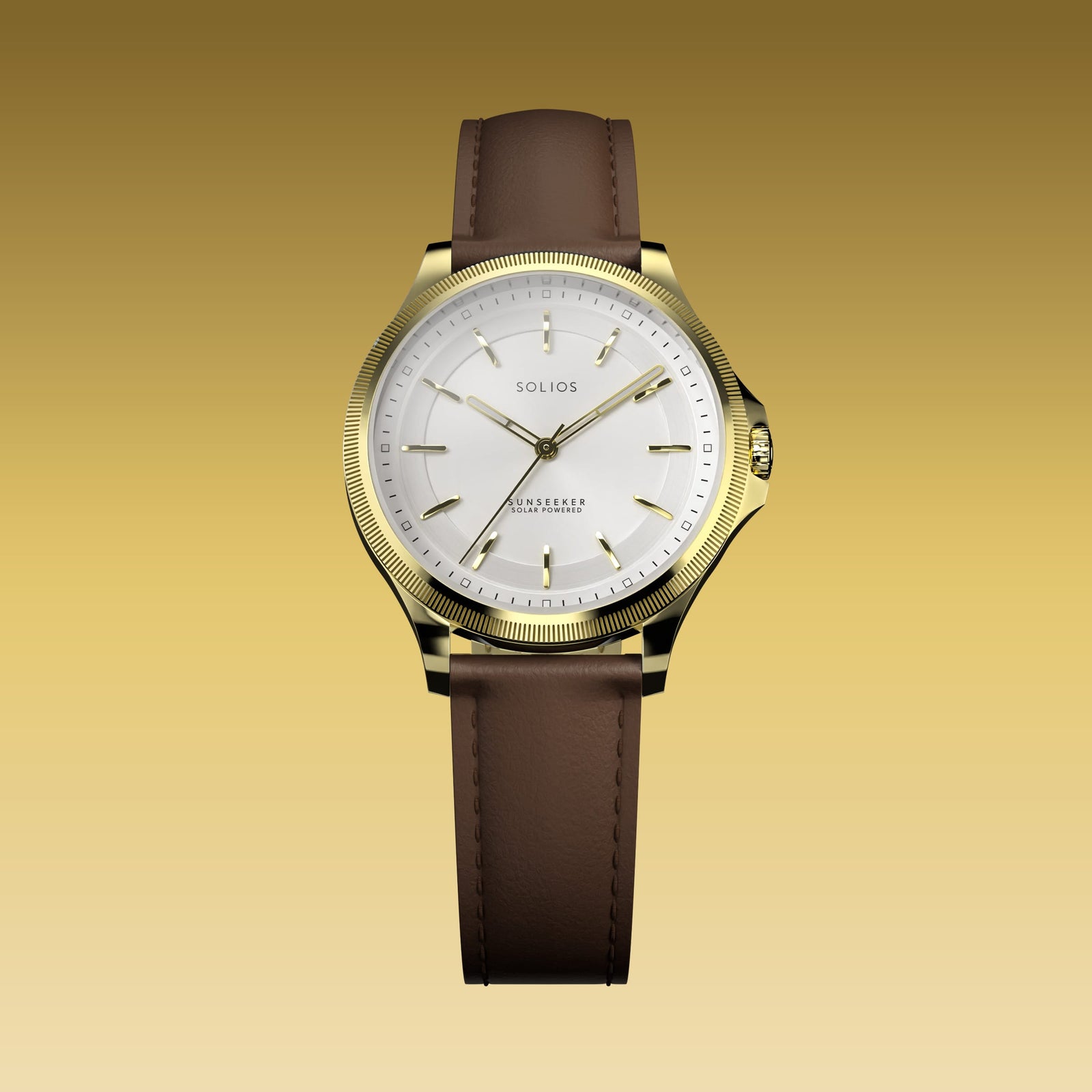 The Sunseeker | White Dial - Gold Case - 34mm