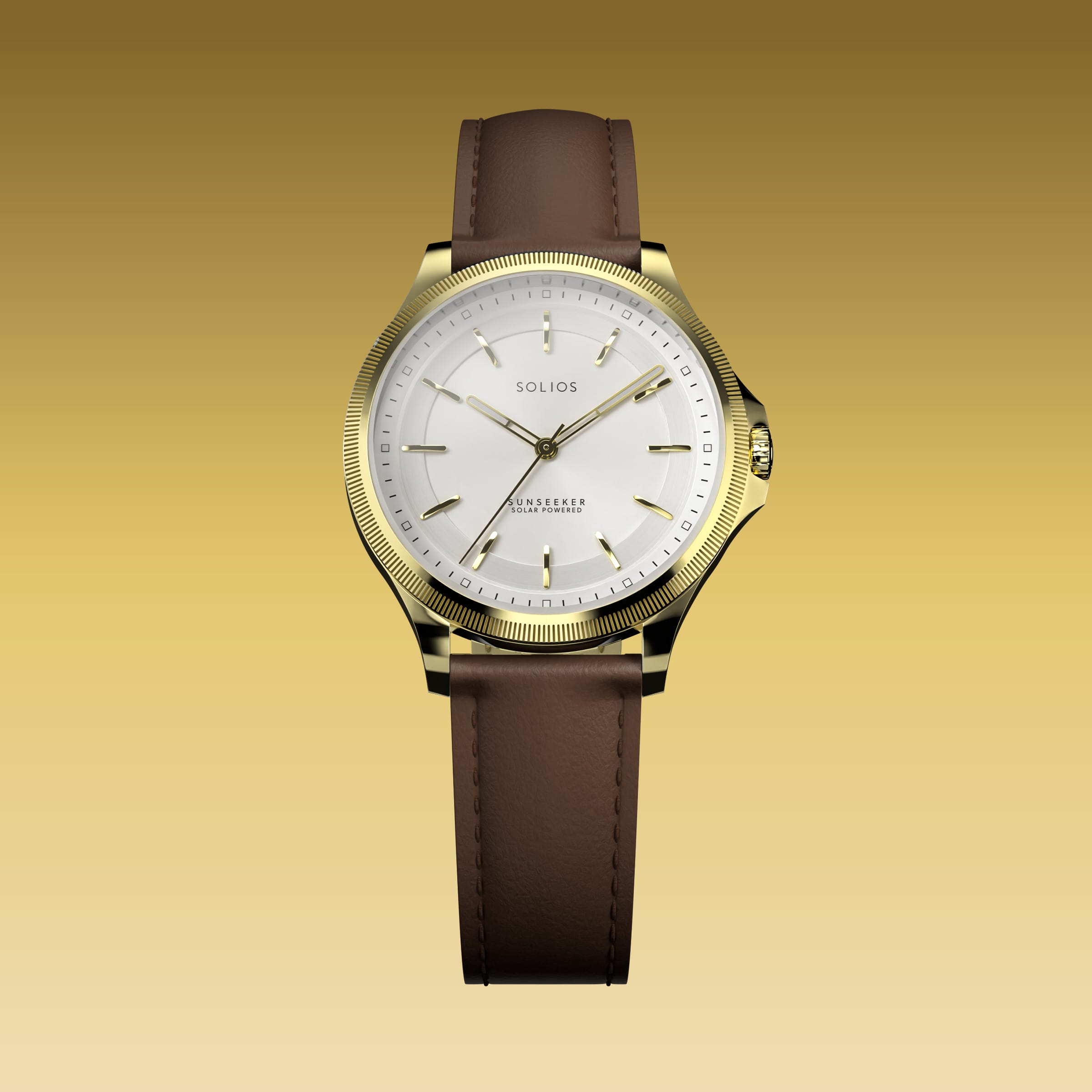 The Sunseeker | White Dial - Gold Case - 34mm