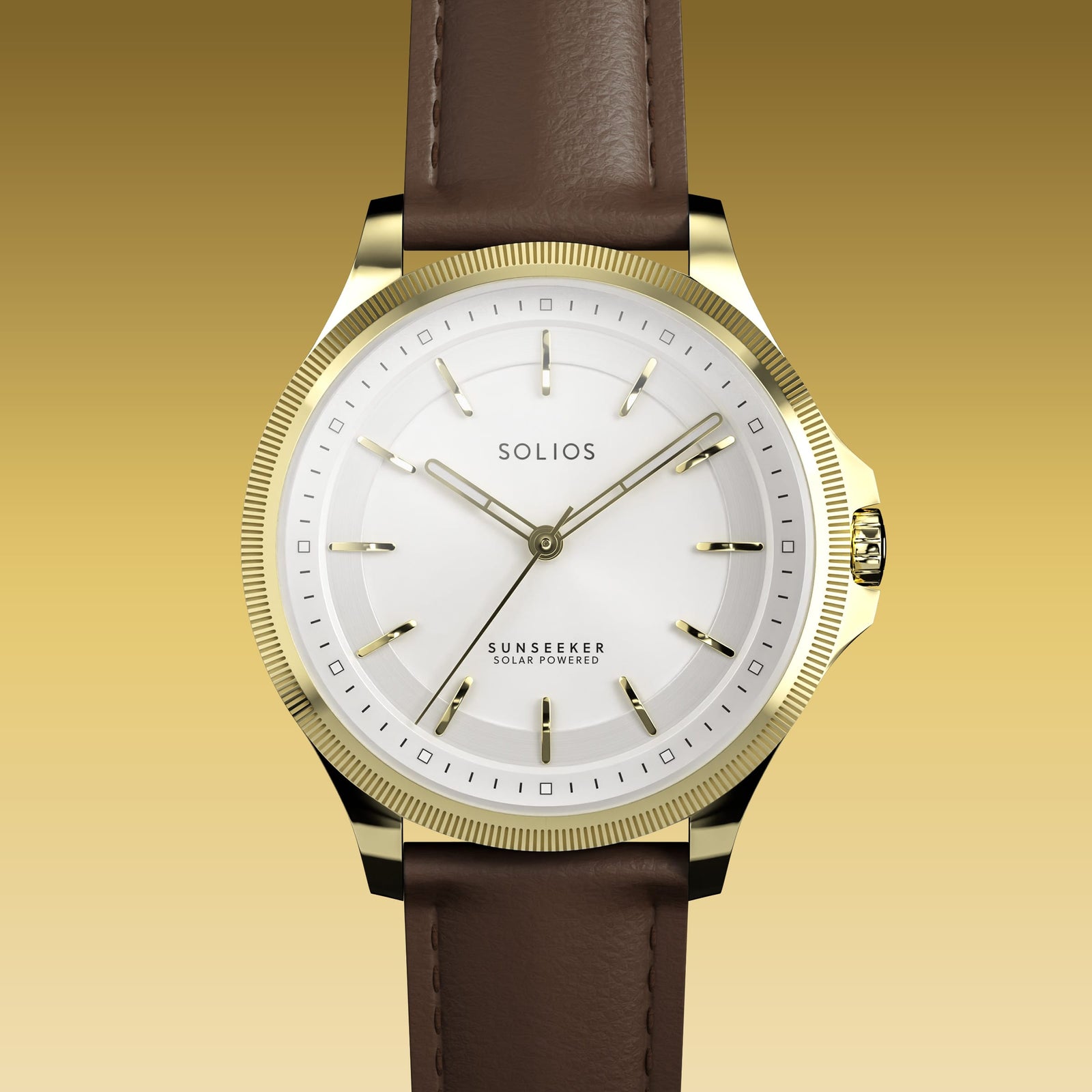 The Sunseeker | White Dial - Gold Case - 34mm