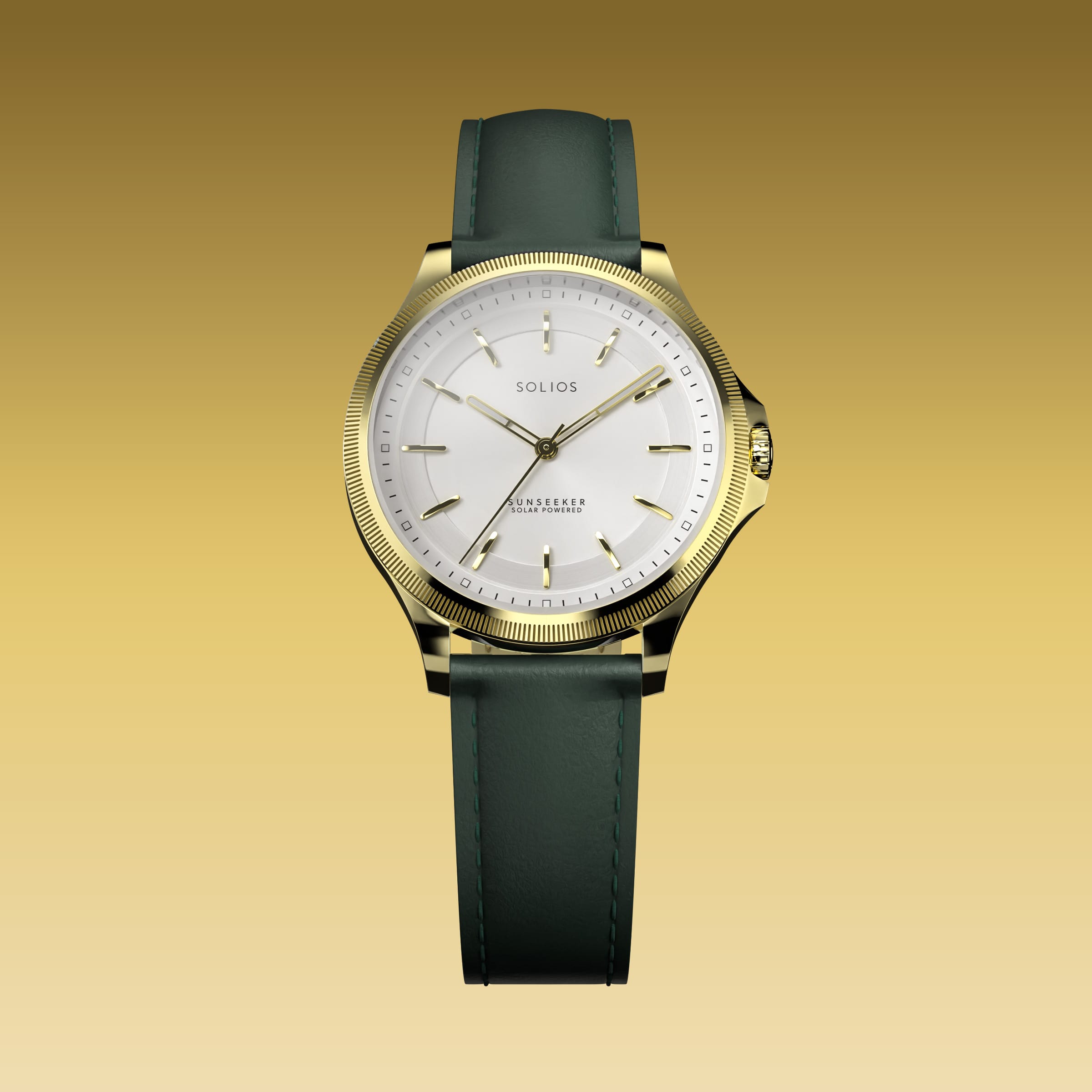 The Sunseeker | White Dial - Gold Case - 34mm