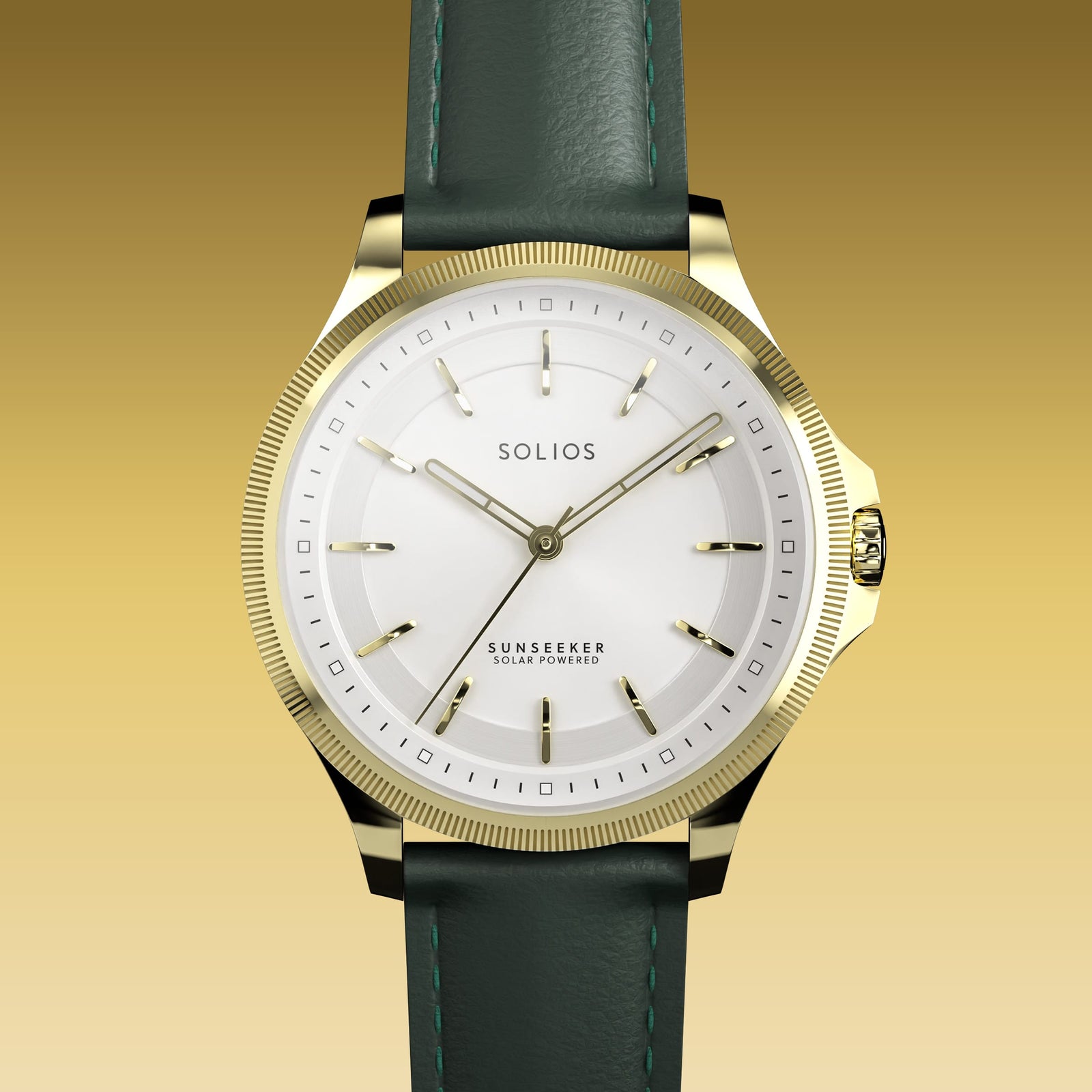 The Sunseeker | White Dial - Gold Case - 34mm