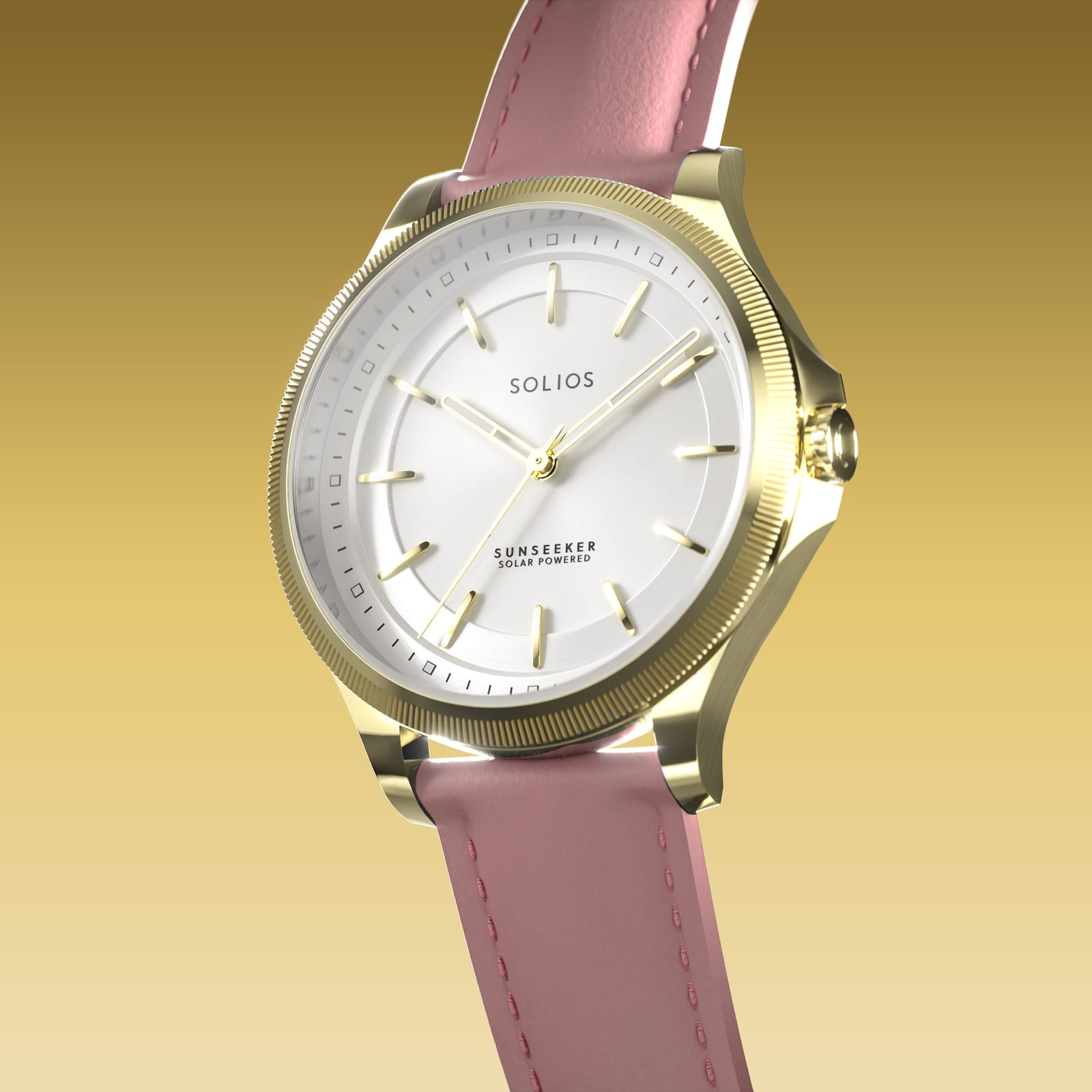 The Sunseeker | White Dial - Gold Case - 34mm