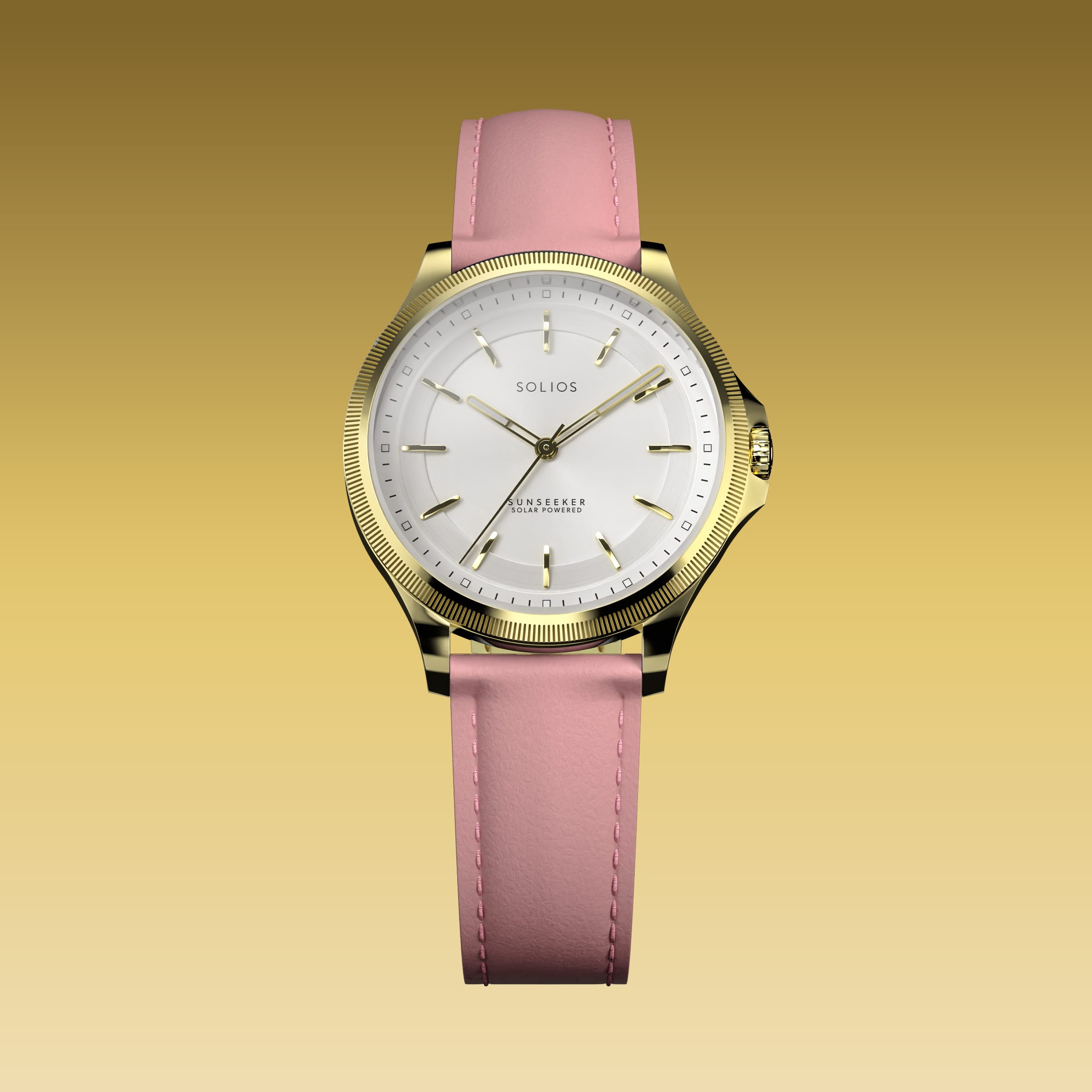 The Sunseeker | White Dial - Gold Case - 34mm