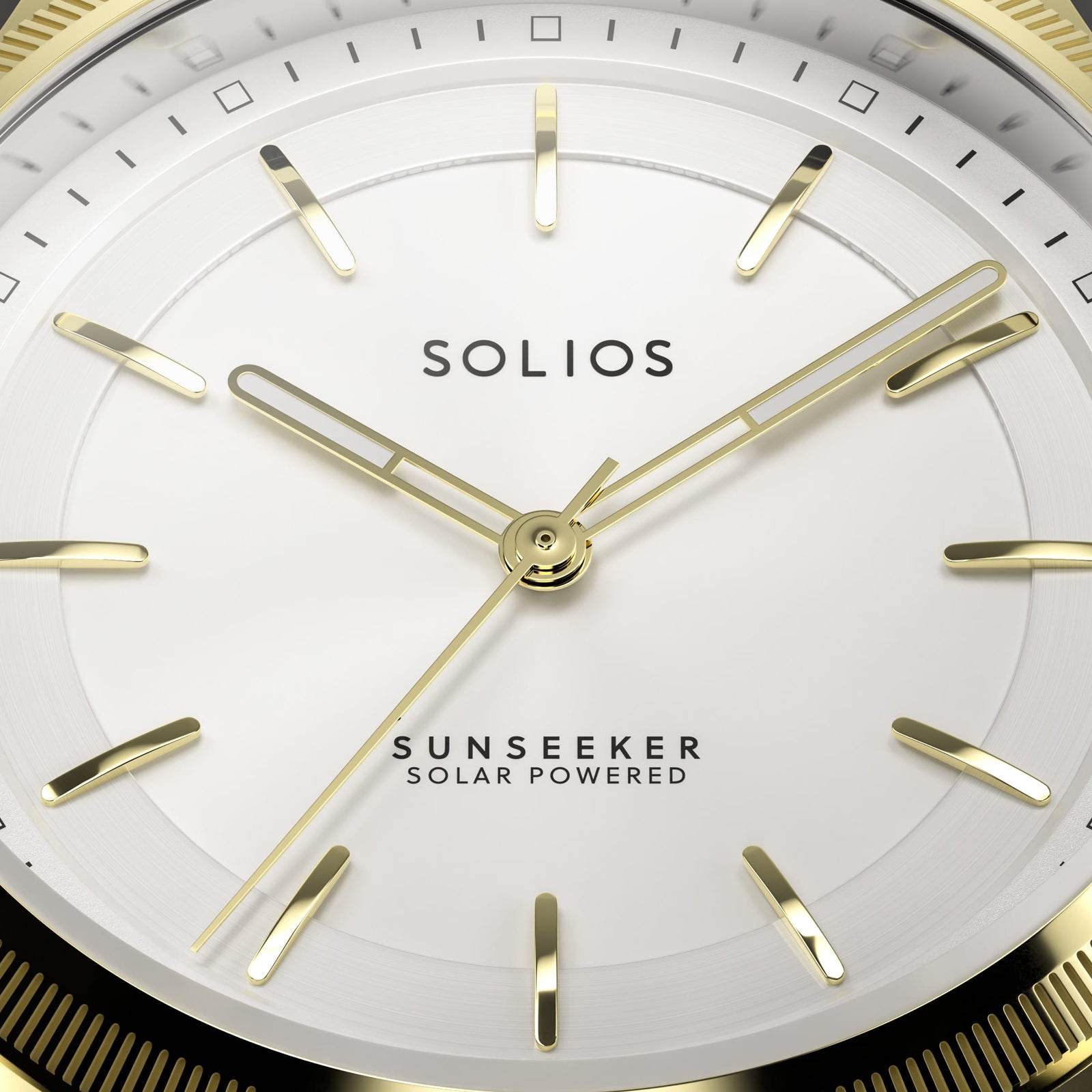 The Sunseeker | White Dial - Gold Case - 34mm