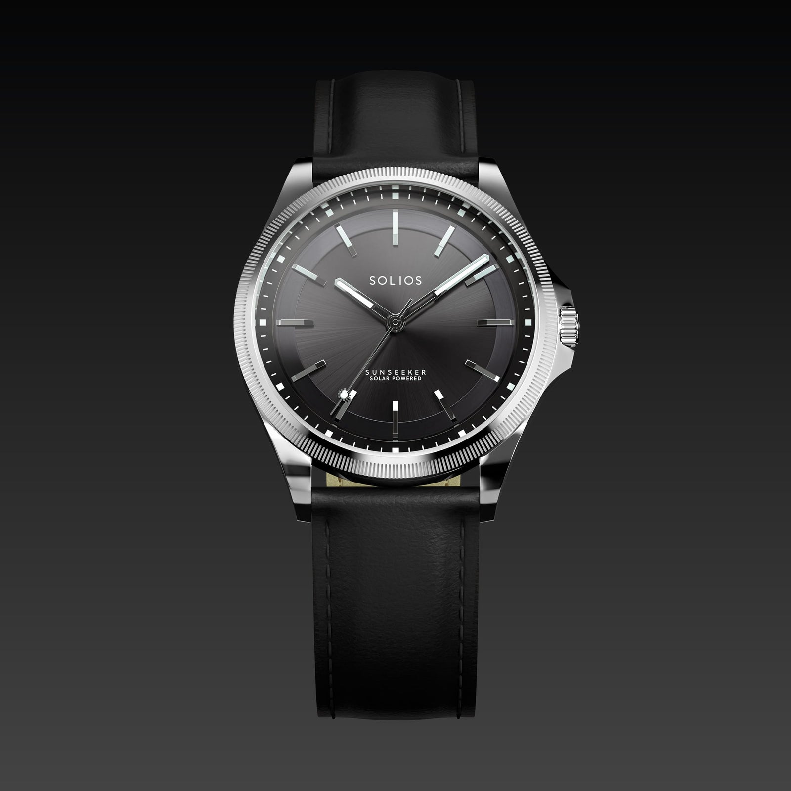 The Sunseeker | Black Dial - Silver Case - 40mm