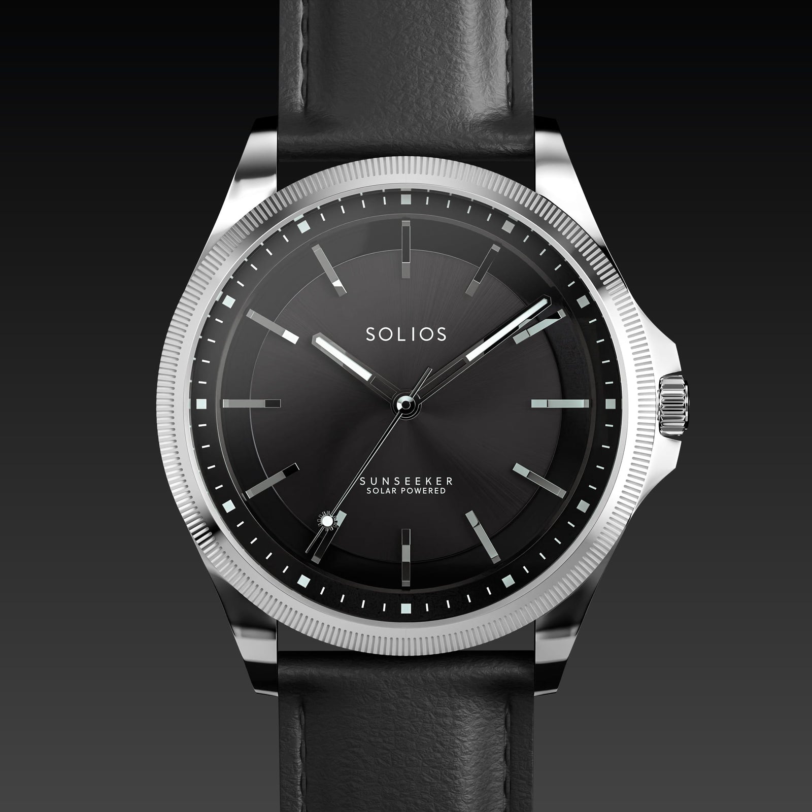 The Sunseeker | Black Dial - Silver Case - 40mm