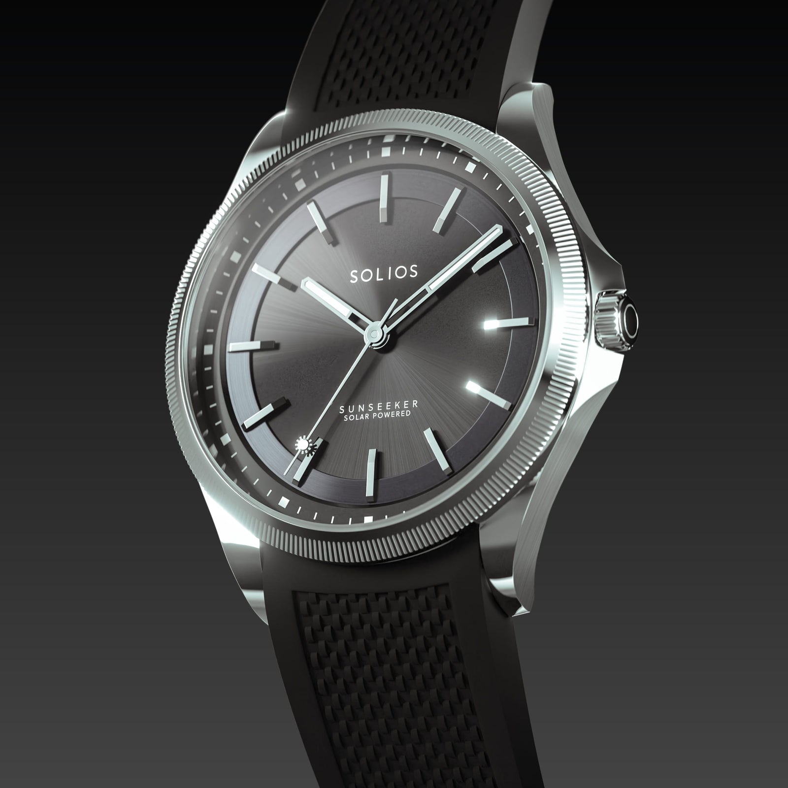 The Sunseeker | Black Dial - Silver Case - 40mm
