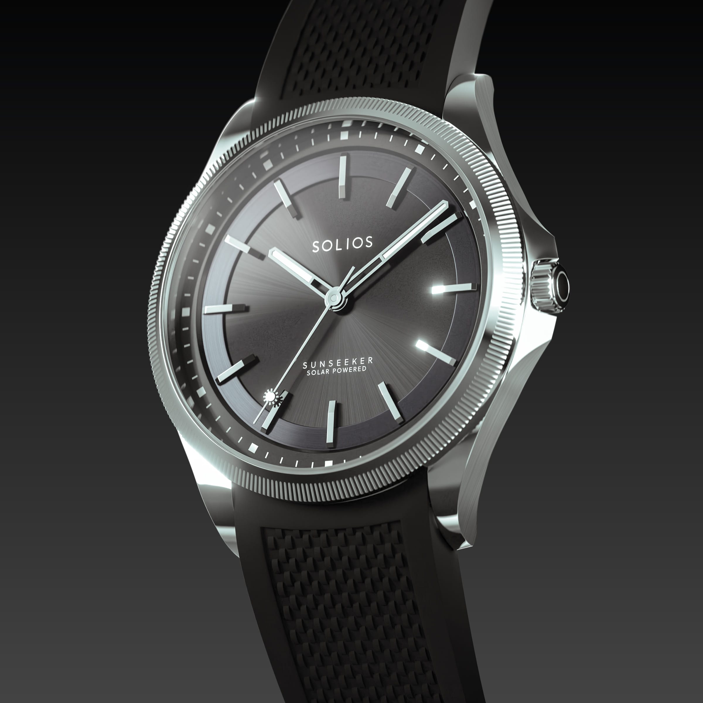 The Sunseeker | Black Dial - Silver Case - 40mm