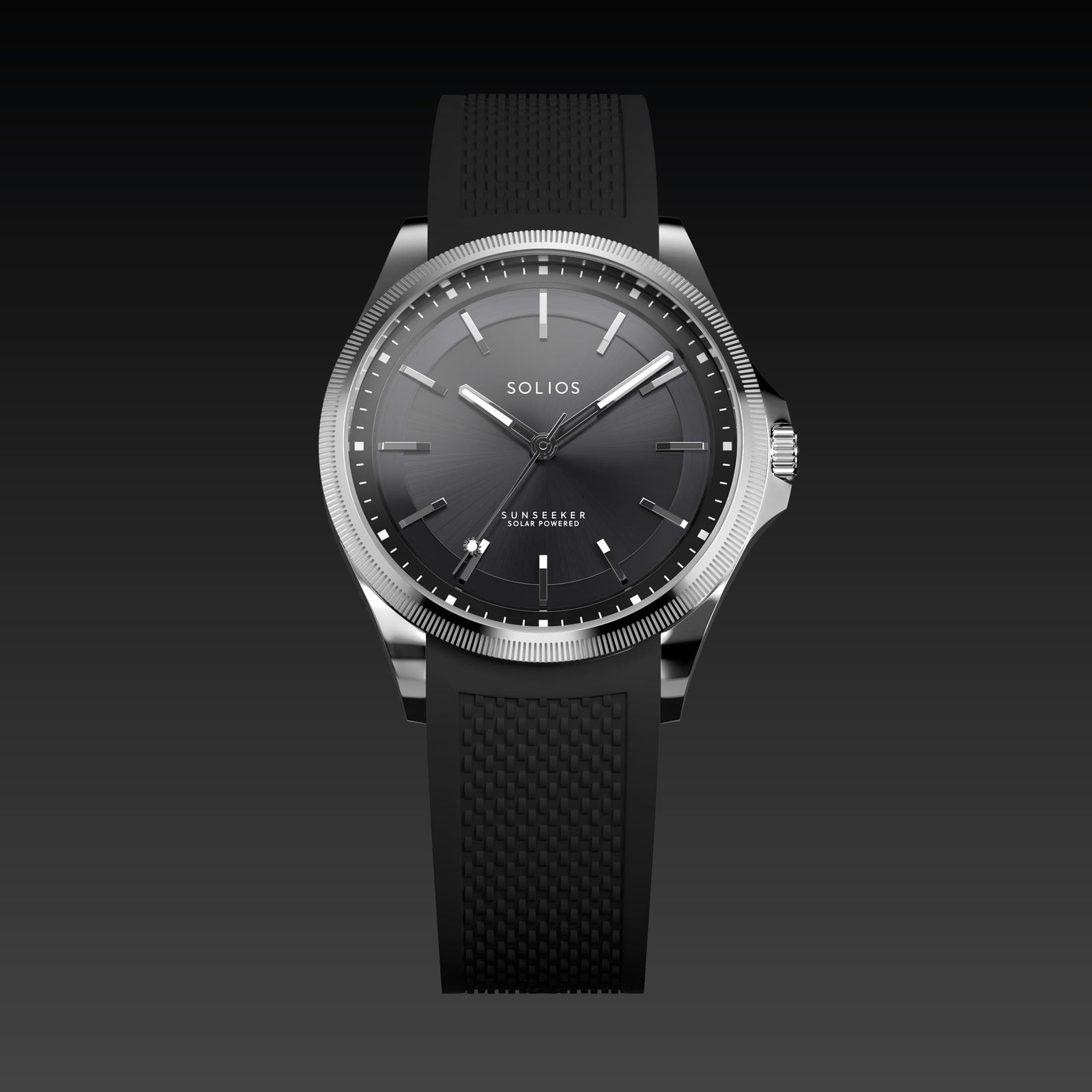The Sunseeker | Black Dial - Silver Case - 40mm