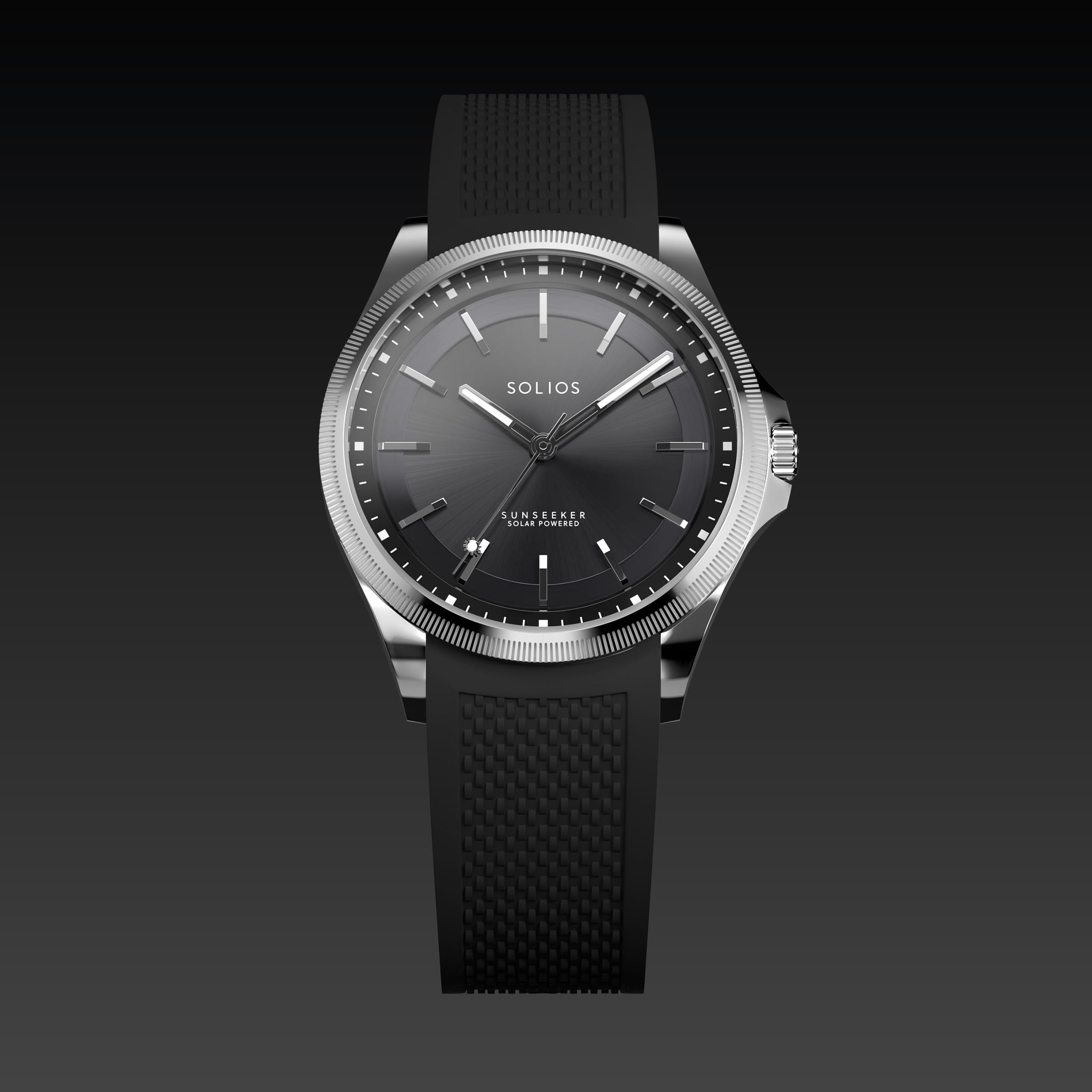 The Sunseeker | Black Dial - Silver Case - 40mm
