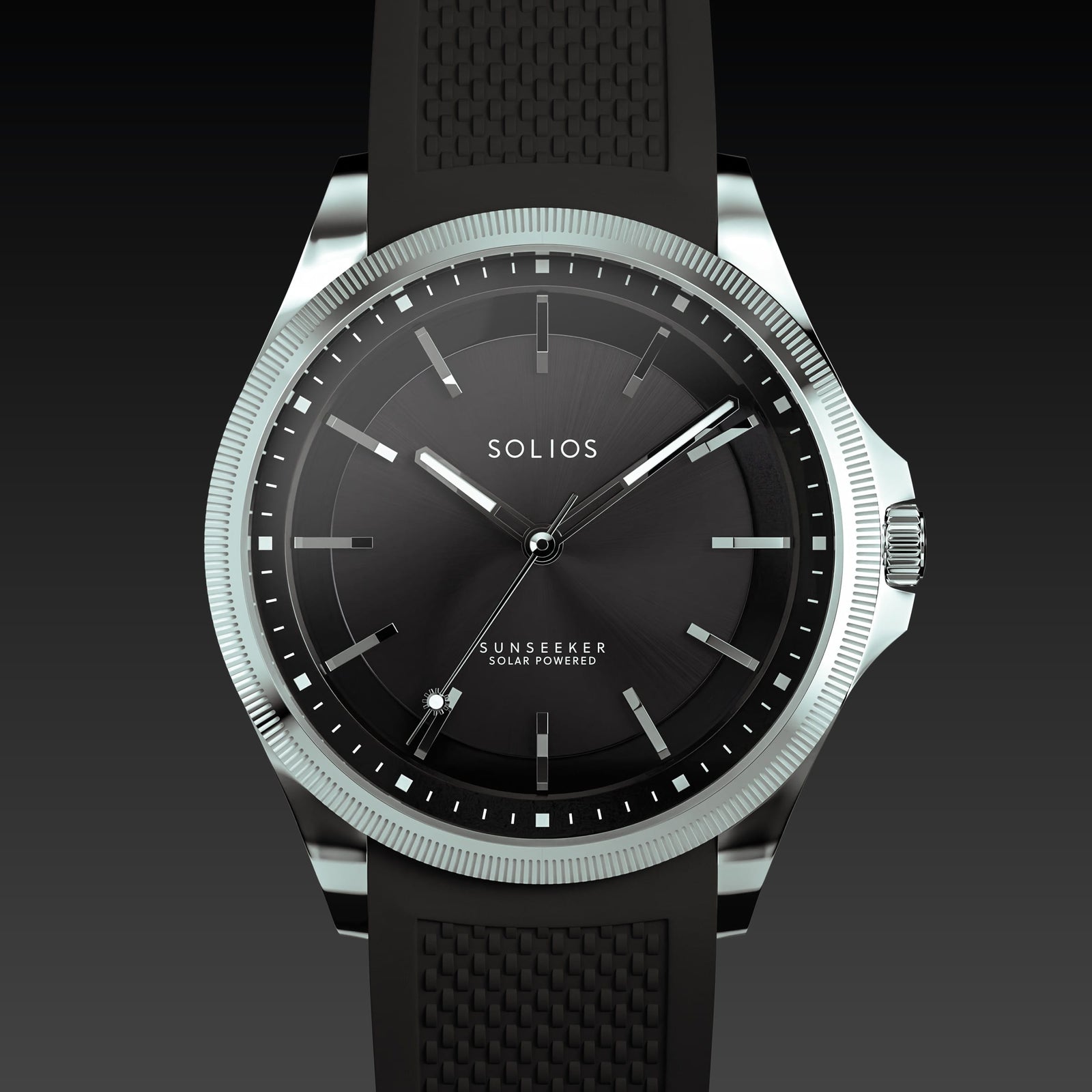 The Sunseeker | Black Dial - Silver Case - 40mm