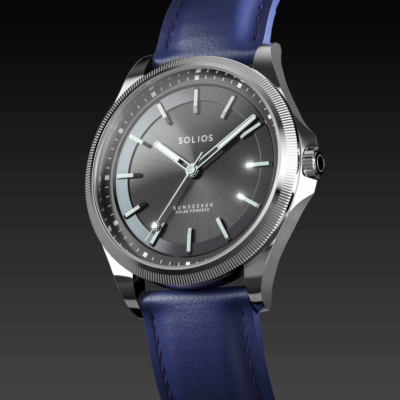 The Sunseeker | Black Dial - Silver Case - 40mm