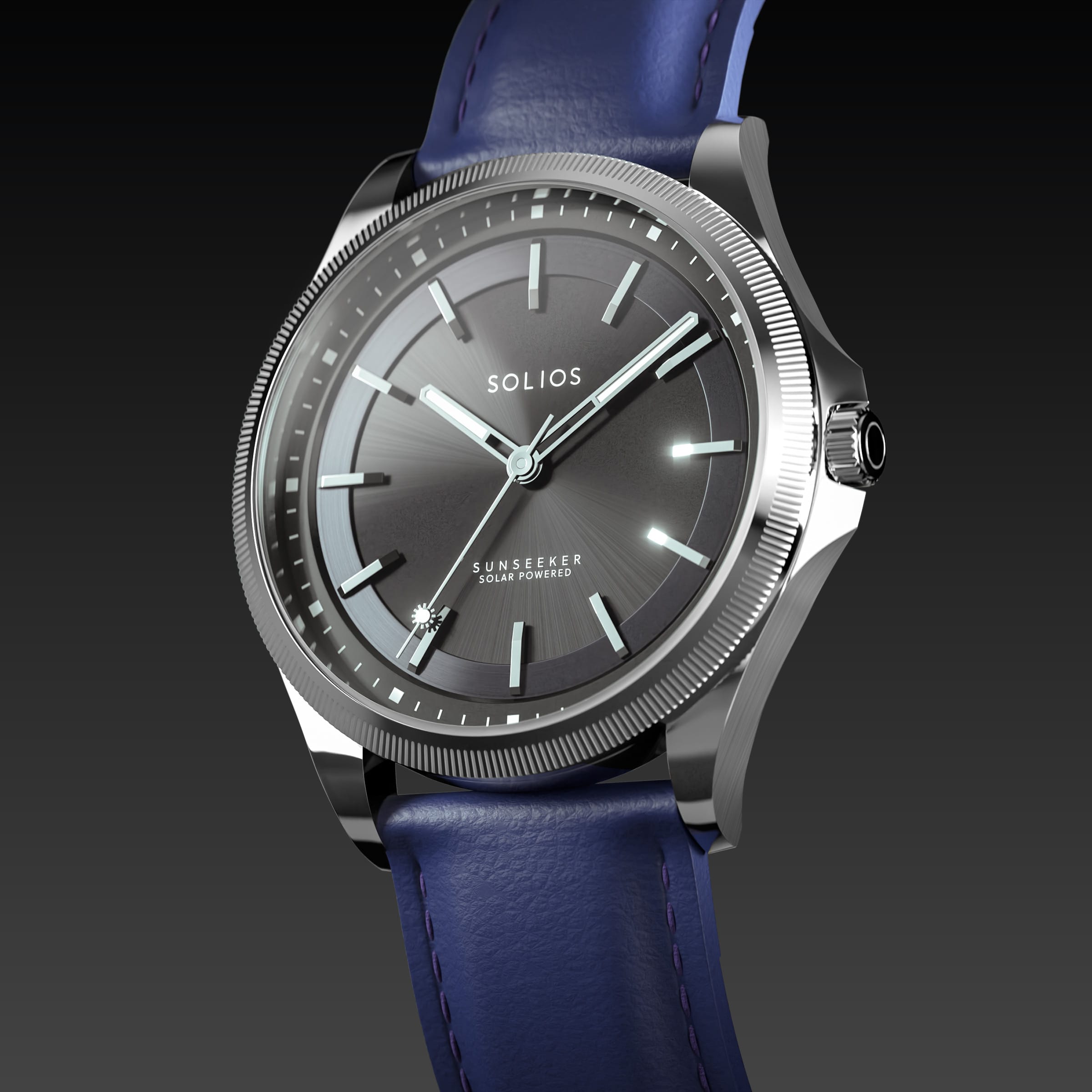 The Sunseeker | Black Dial - Silver Case - 40mm