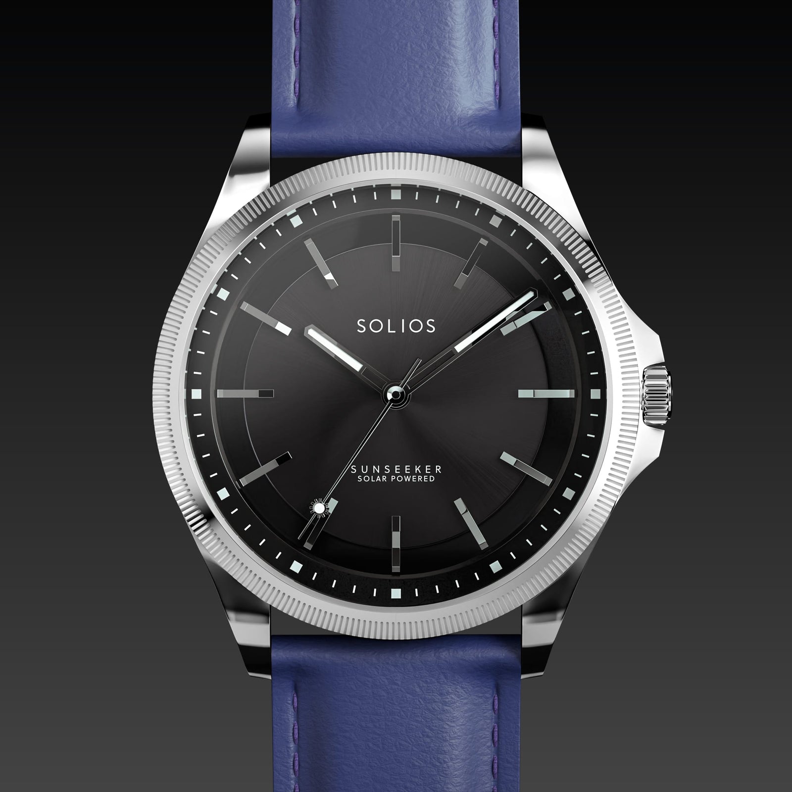 The Sunseeker | Black Dial - Silver Case - 40mm