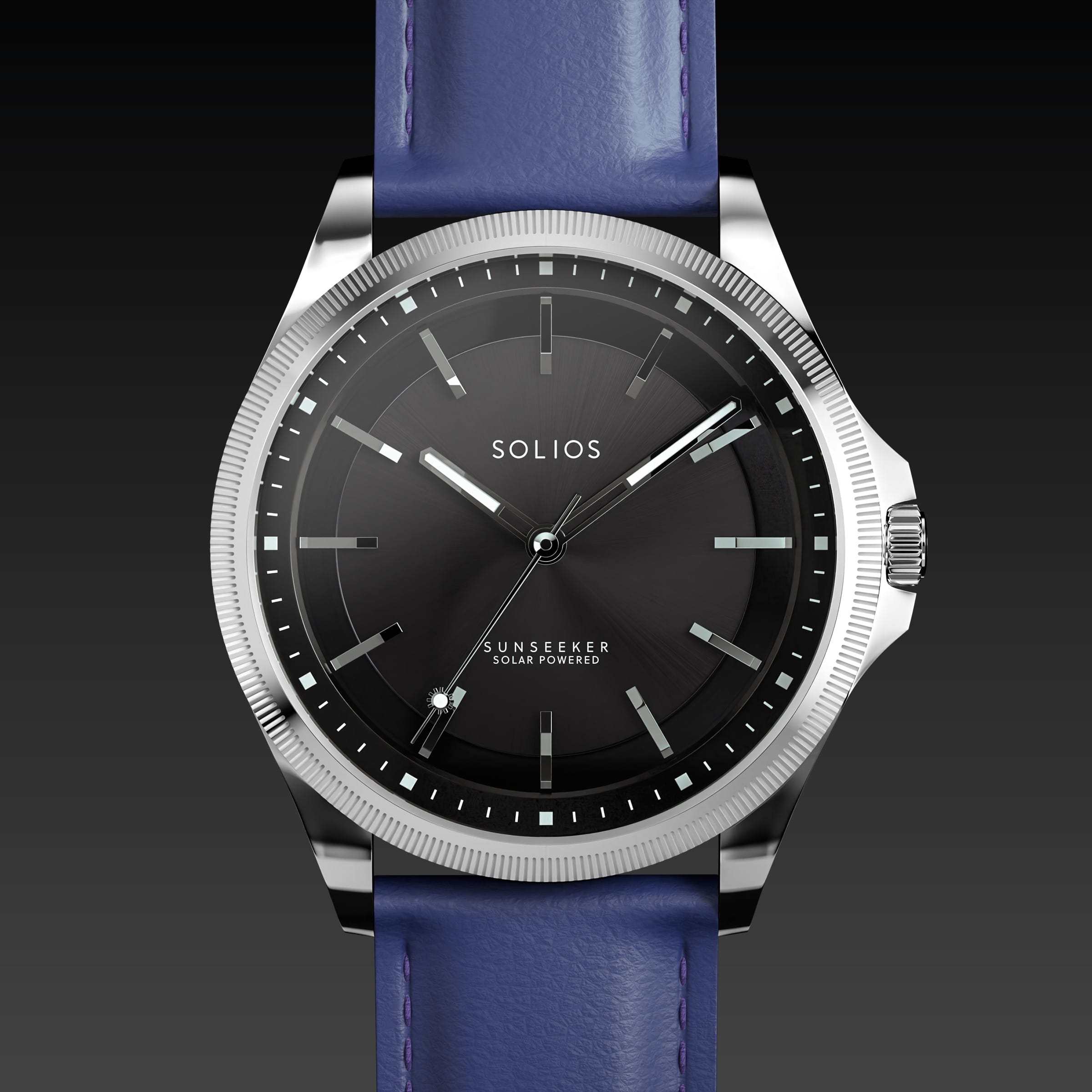 The Sunseeker | Black Dial - Silver Case - 40mm