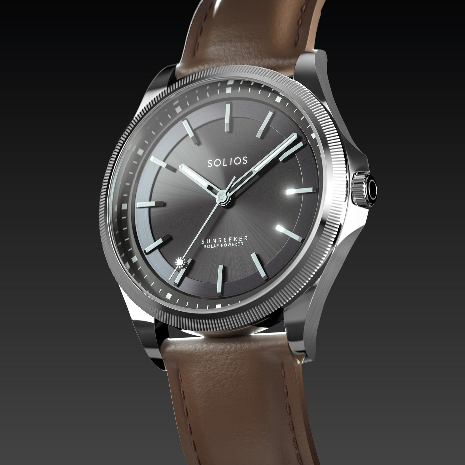 The Sunseeker | Black Dial - Silver Case - 40mm