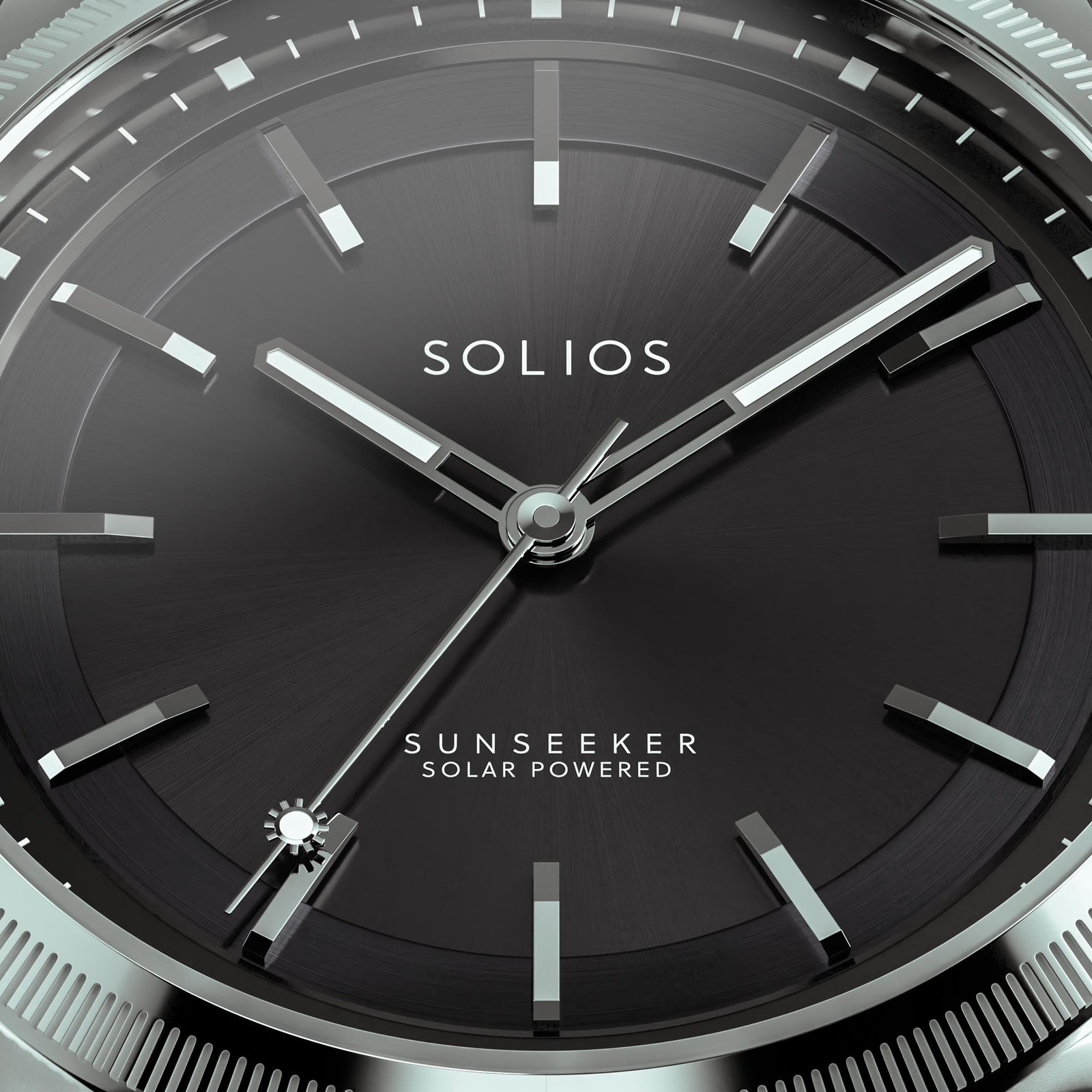 The Sunseeker | Black Dial - Silver Case - 40mm