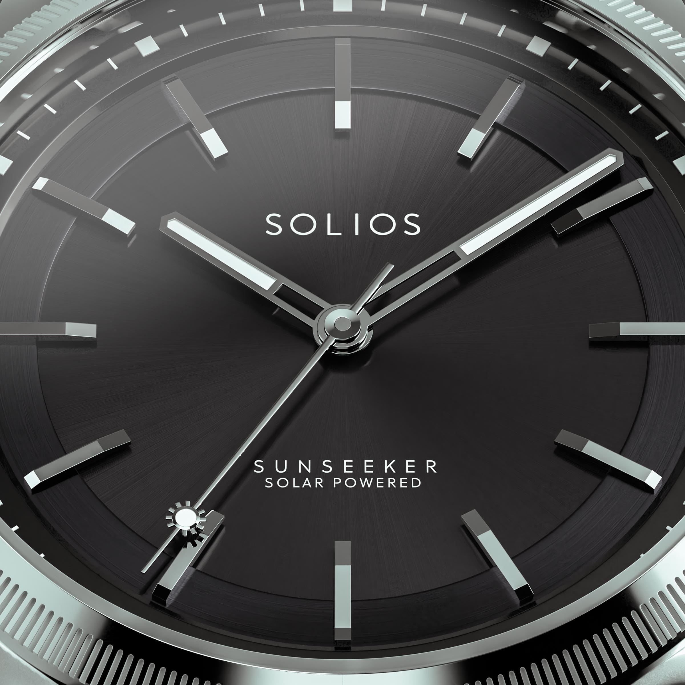 The Sunseeker | Black Dial - Silver Case - 40mm