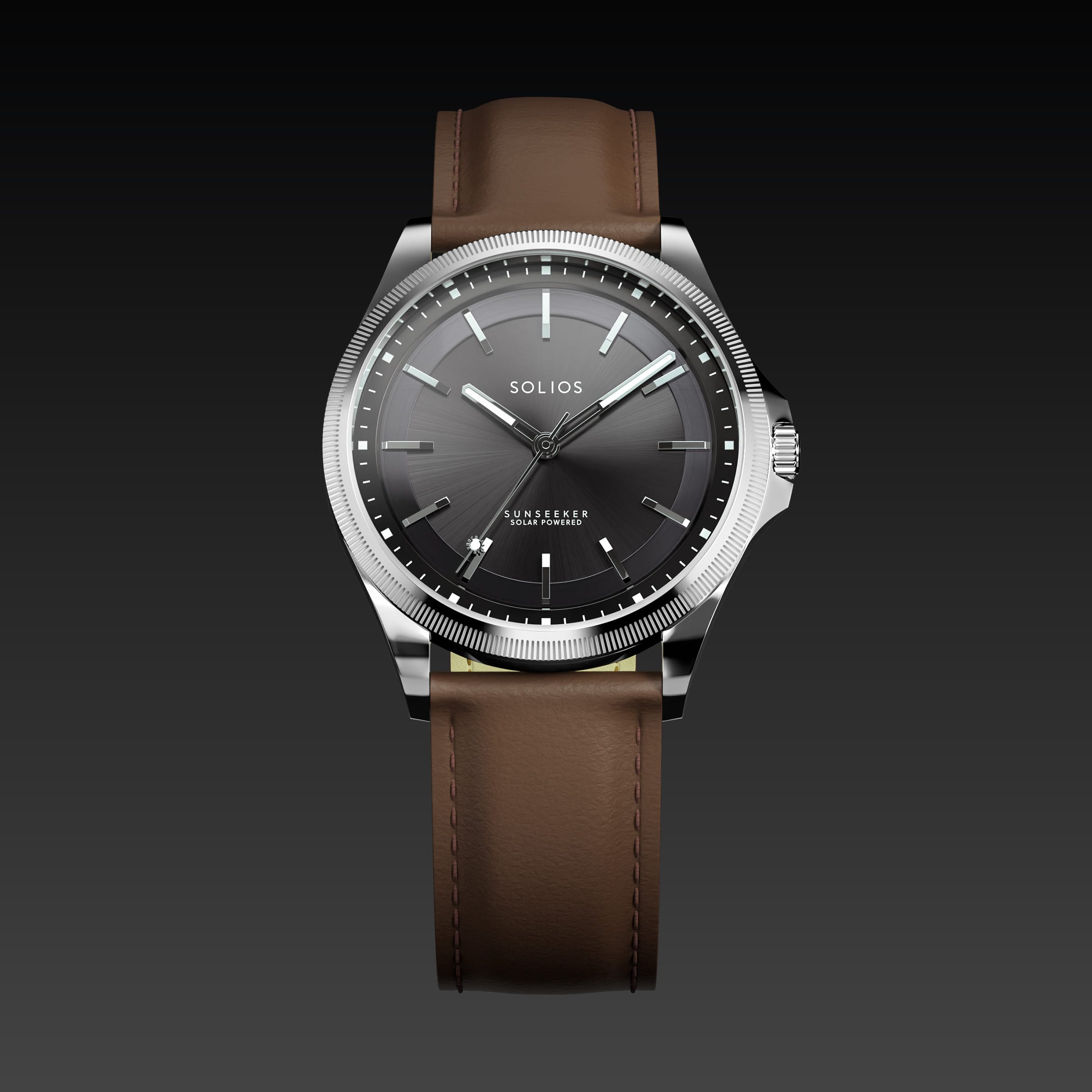 The Sunseeker | Black Dial - Silver Case - 40mm