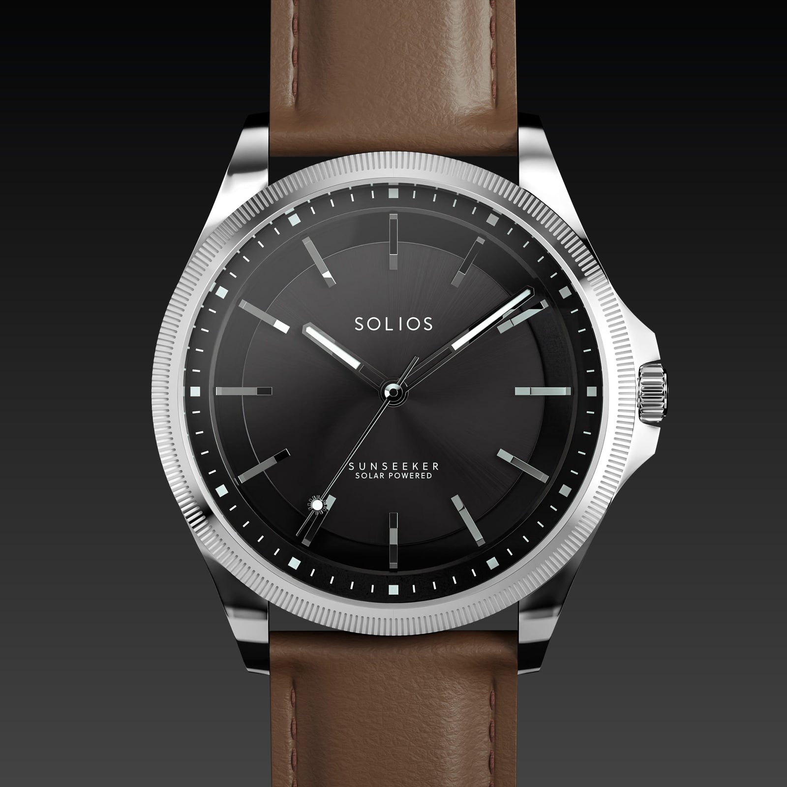 The Sunseeker | Black Dial - Silver Case - 40mm