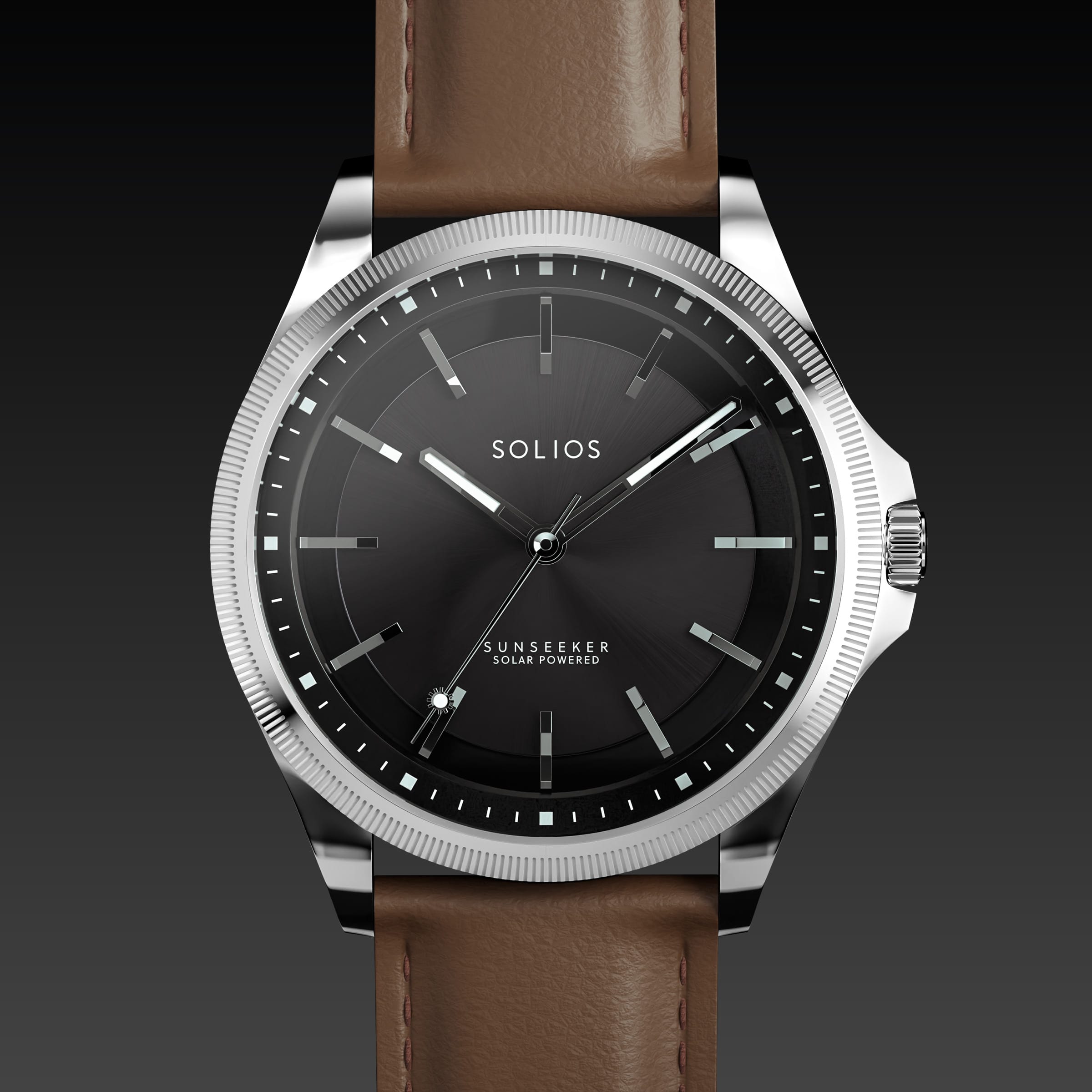 The Sunseeker | Black Dial - Silver Case - 40mm
