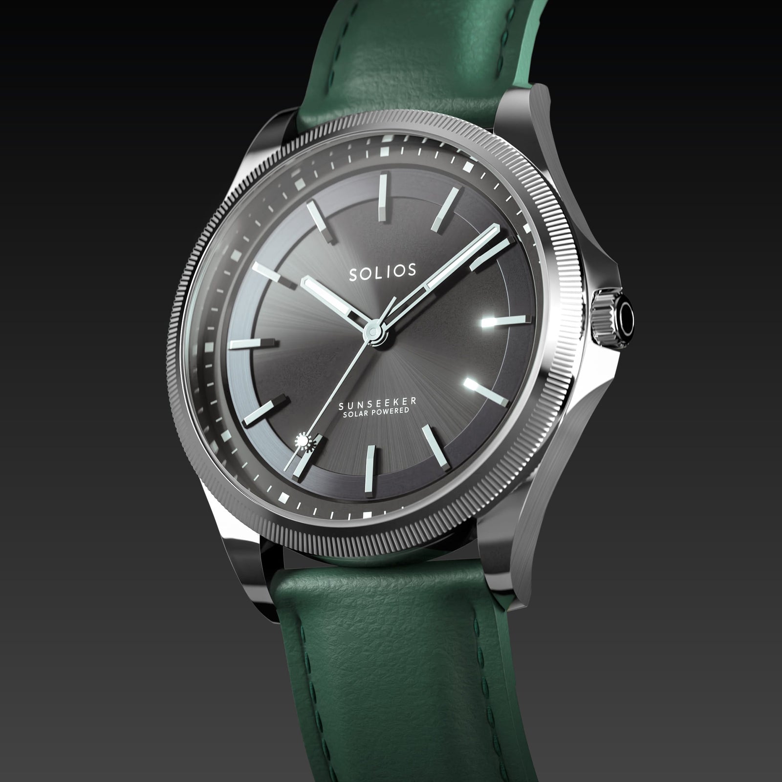 The Sunseeker | Black Dial - Silver Case - 40mm