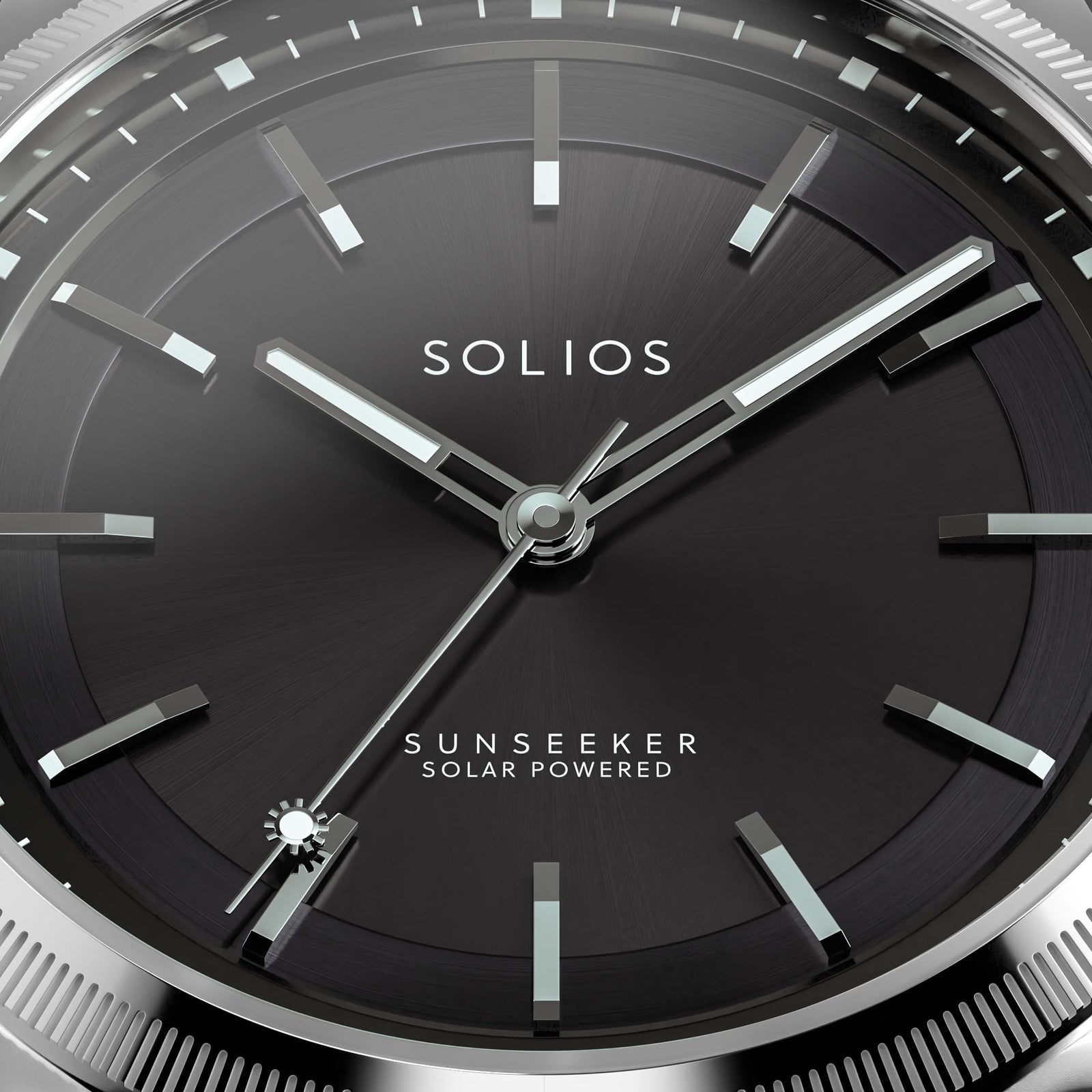 The Sunseeker | Black Dial - Silver Case - 40mm