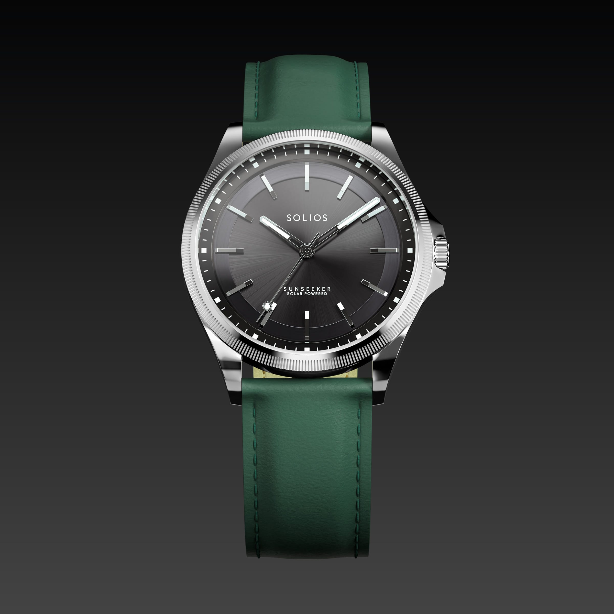 The Sunseeker | Black Dial - Silver Case - 40mm