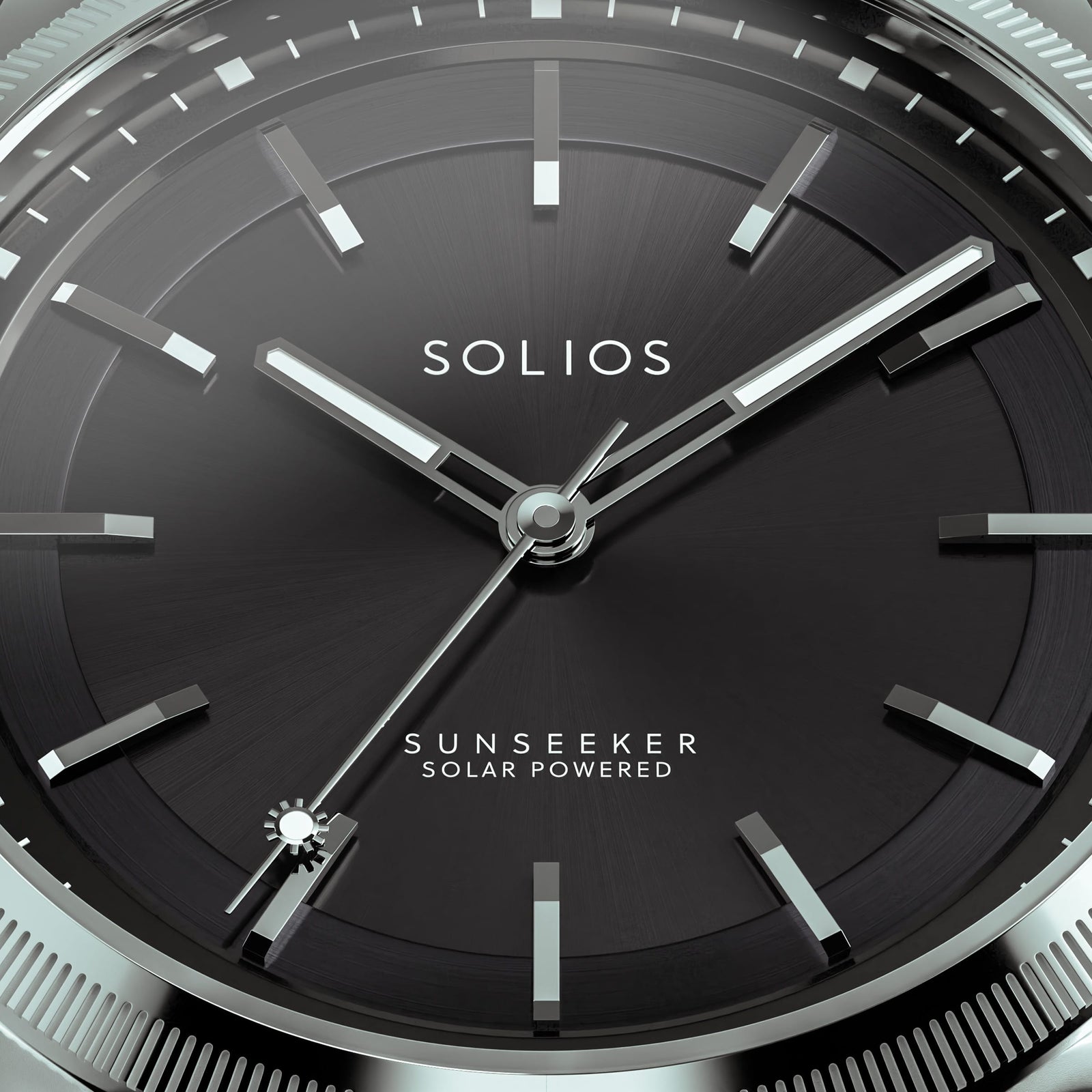 The Sunseeker | Black Dial - Silver Case - 40mm