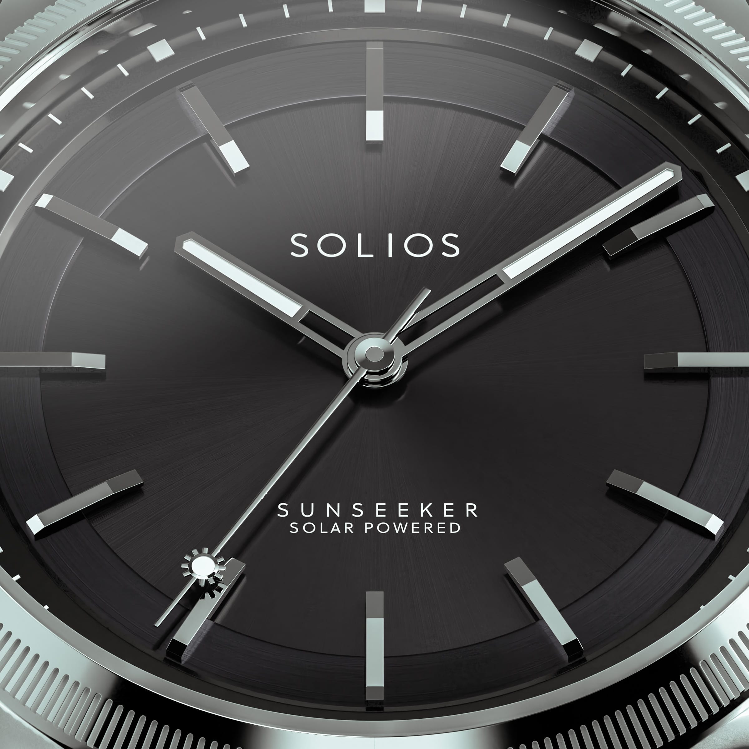 The Sunseeker | Black Dial - Silver Case - 40mm